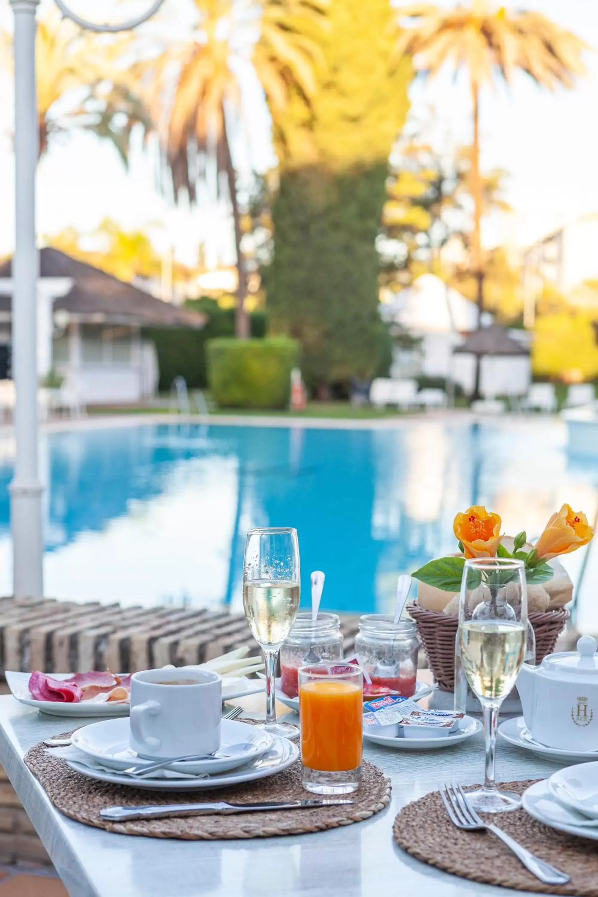 Breakfast, Swimming Pool in Hotel Jerez & Spa