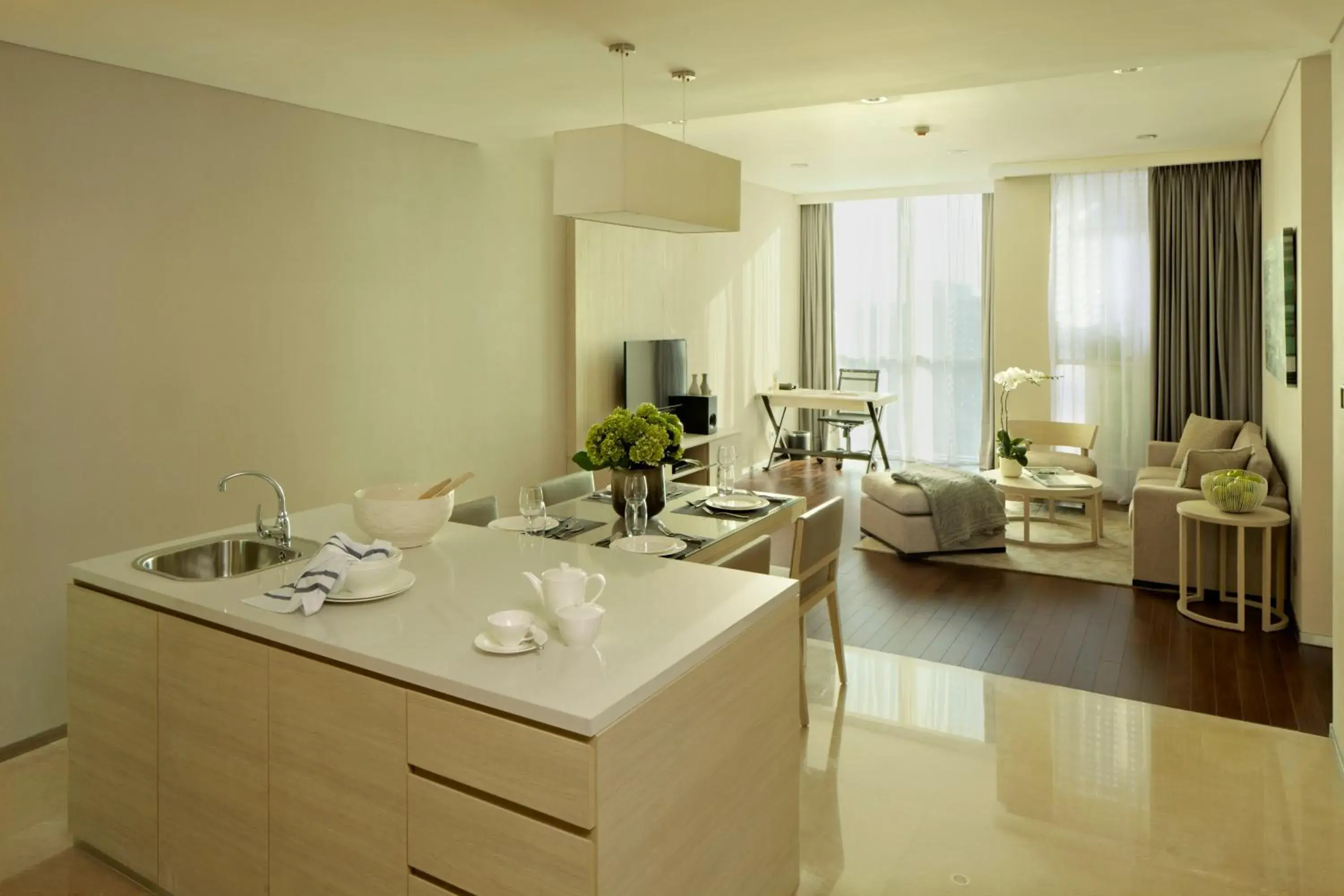 Kitchen or kitchenette in Fraser Residence Menteng Jakarta