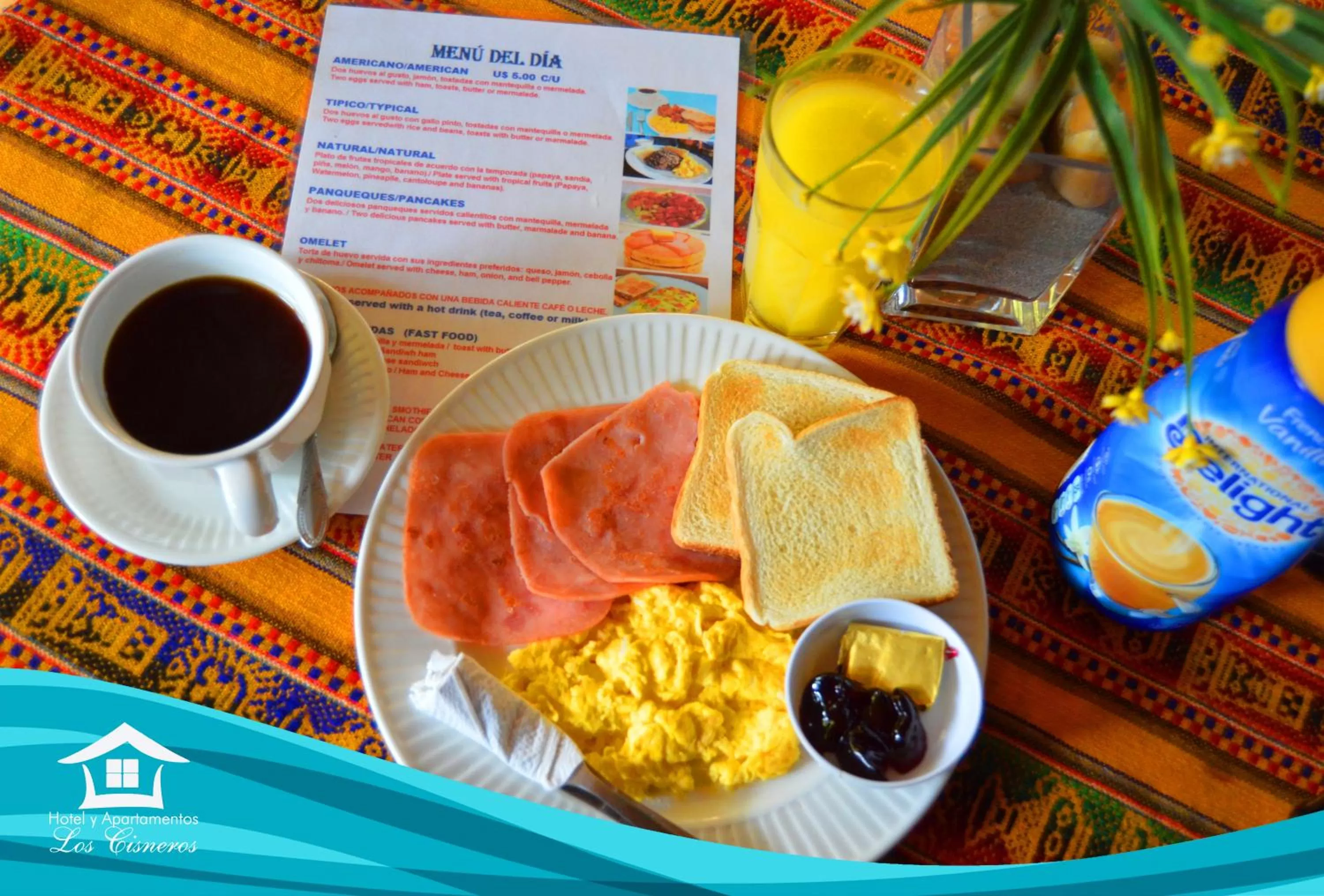 American breakfast in Hotel y Apartments Los Cisneros