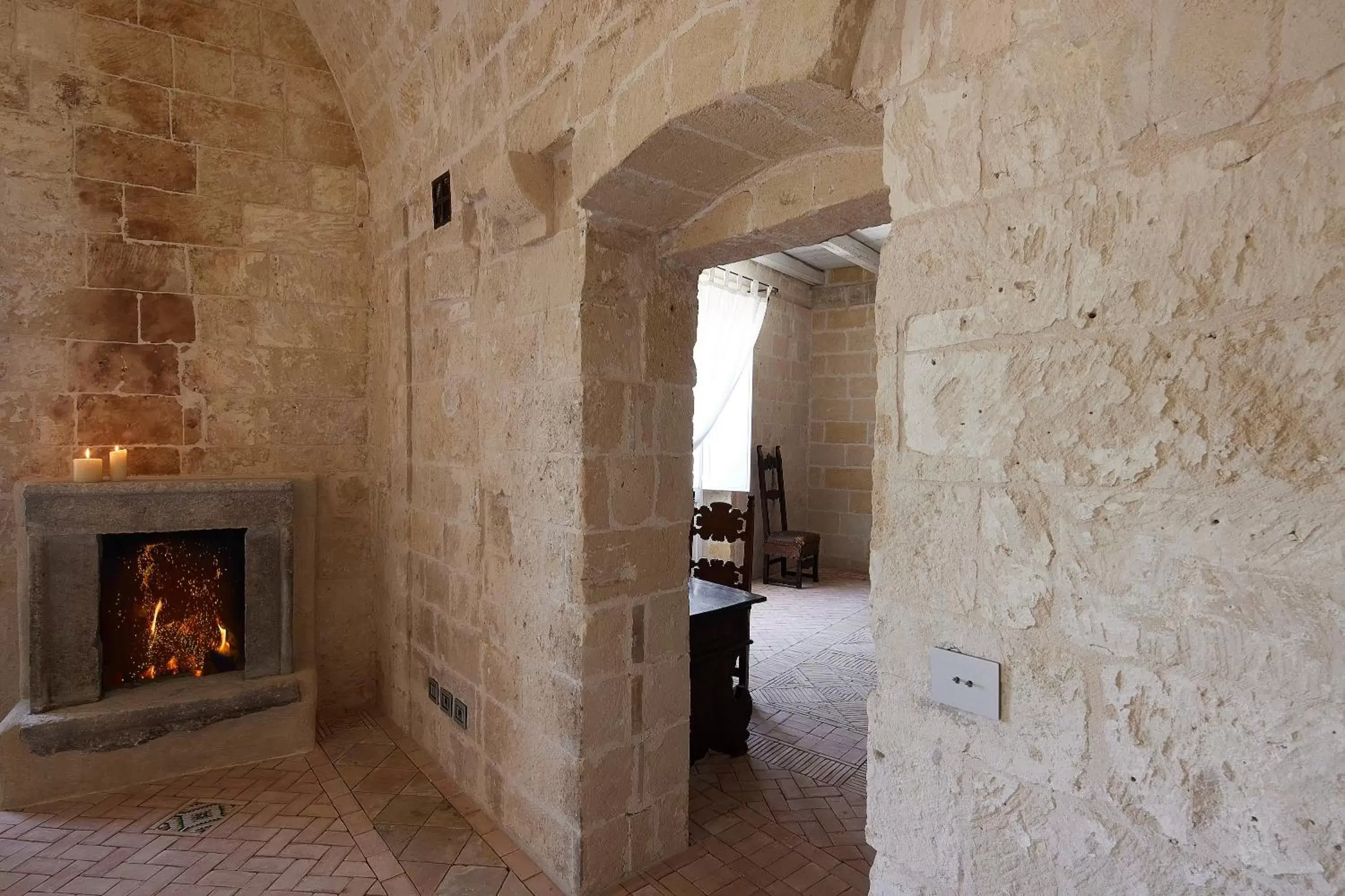 Seating area in Sextantio Le Grotte Della Civita