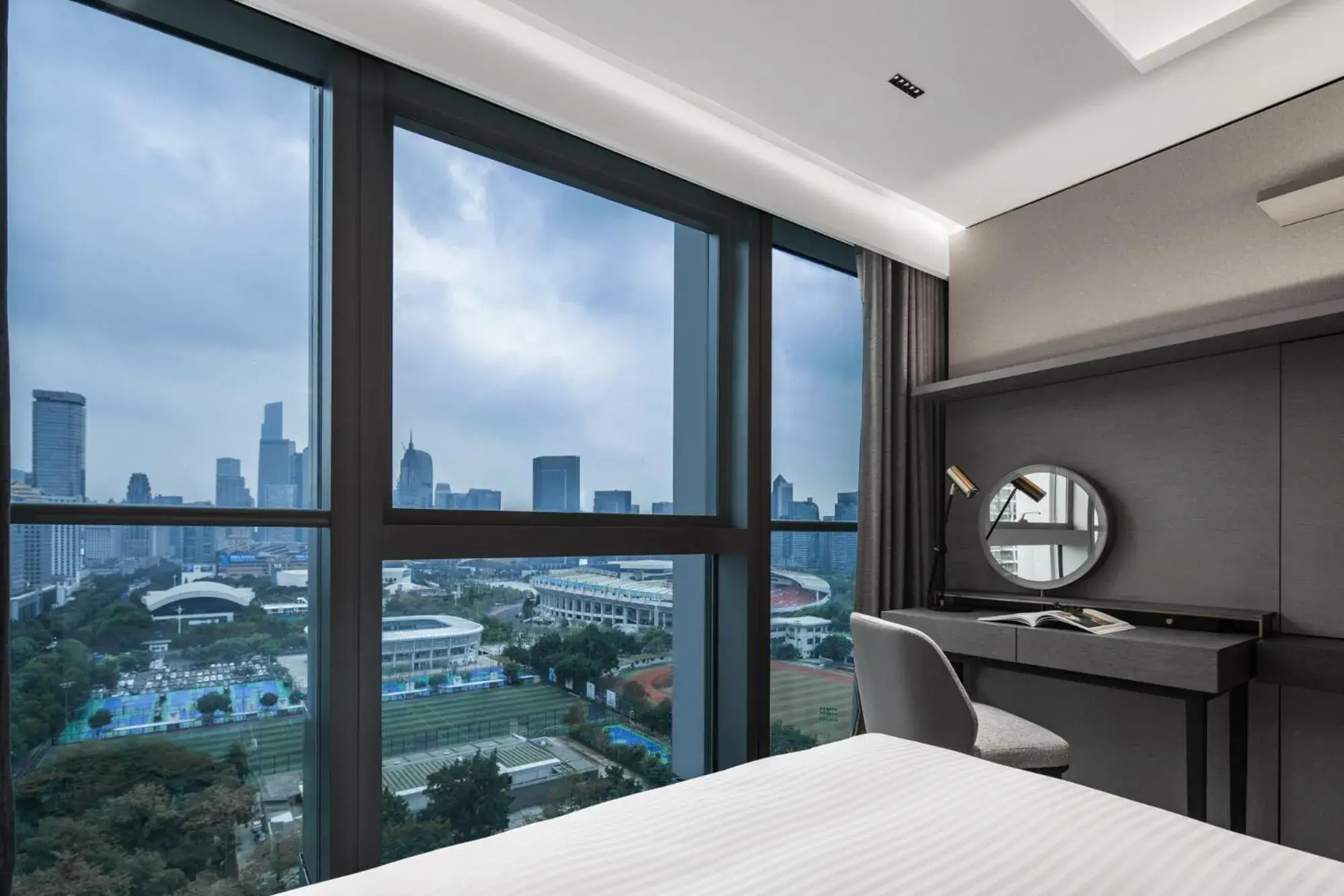 View (from property/room), Bed in Ascott ICC Guangzhou