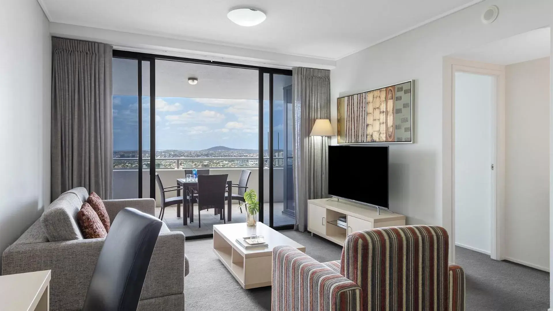 View (from property/room), Seating Area in Oaks Brisbane Aurora Suites