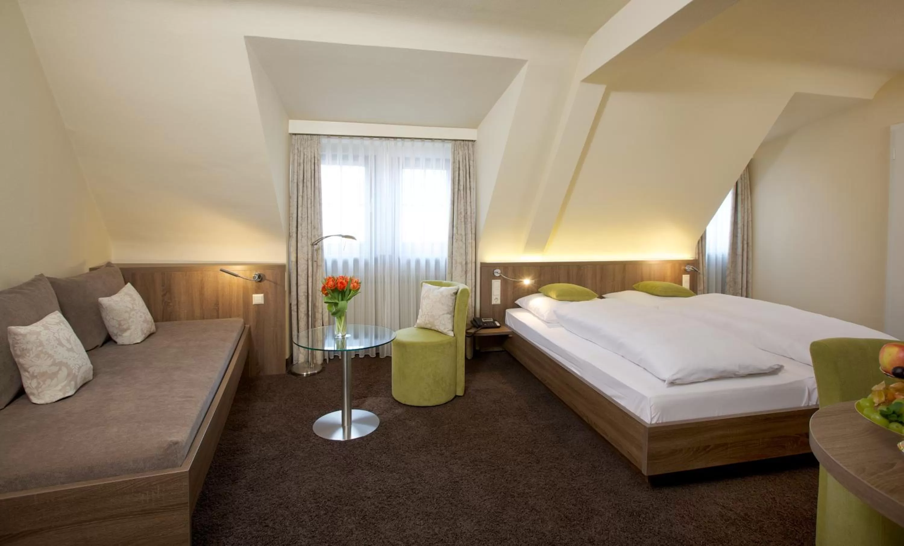 Decorative detail, Bed in Hotel Warteck