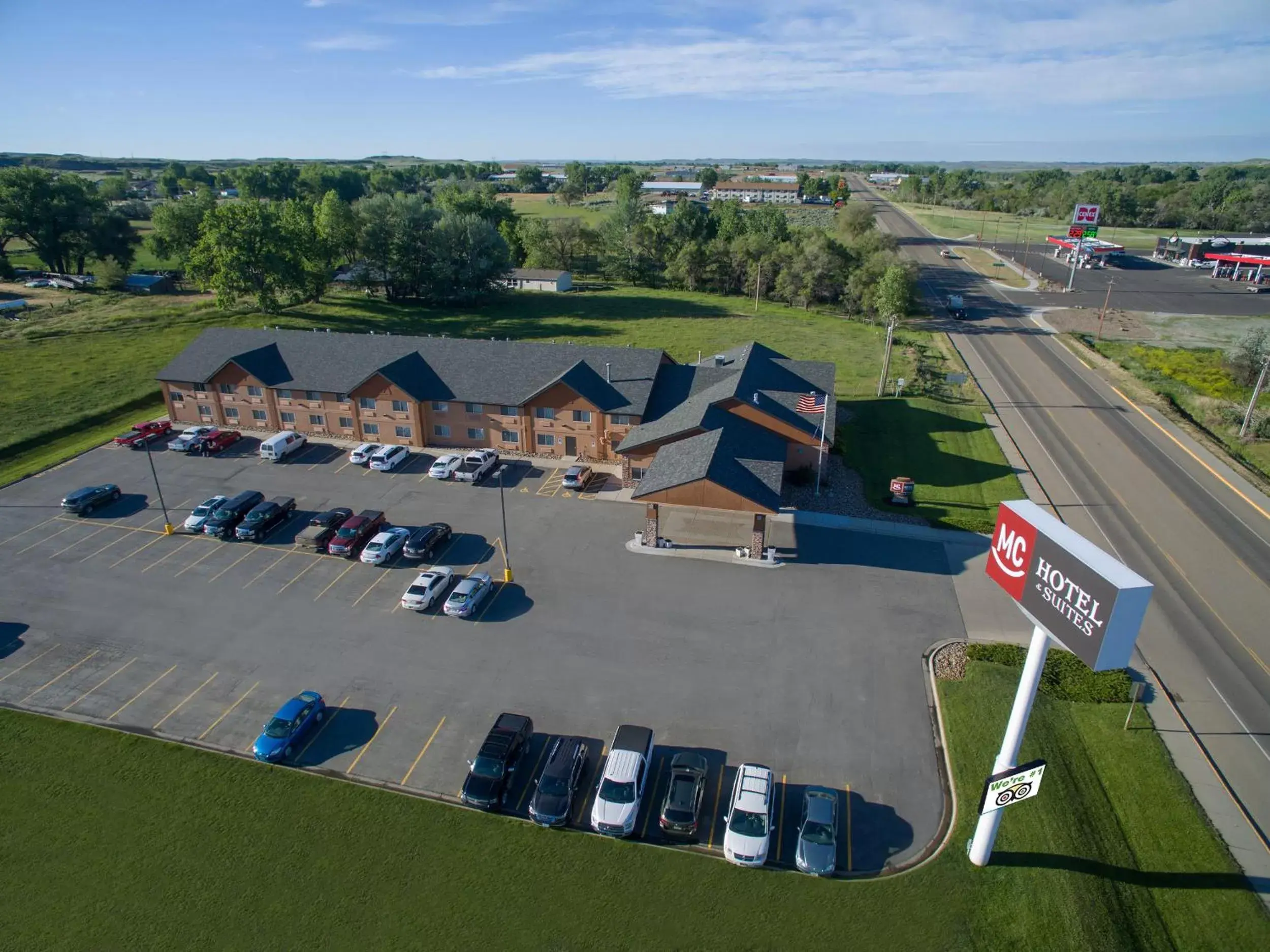 Property building, Bird's-eye View in Miles City Hotel & Suites