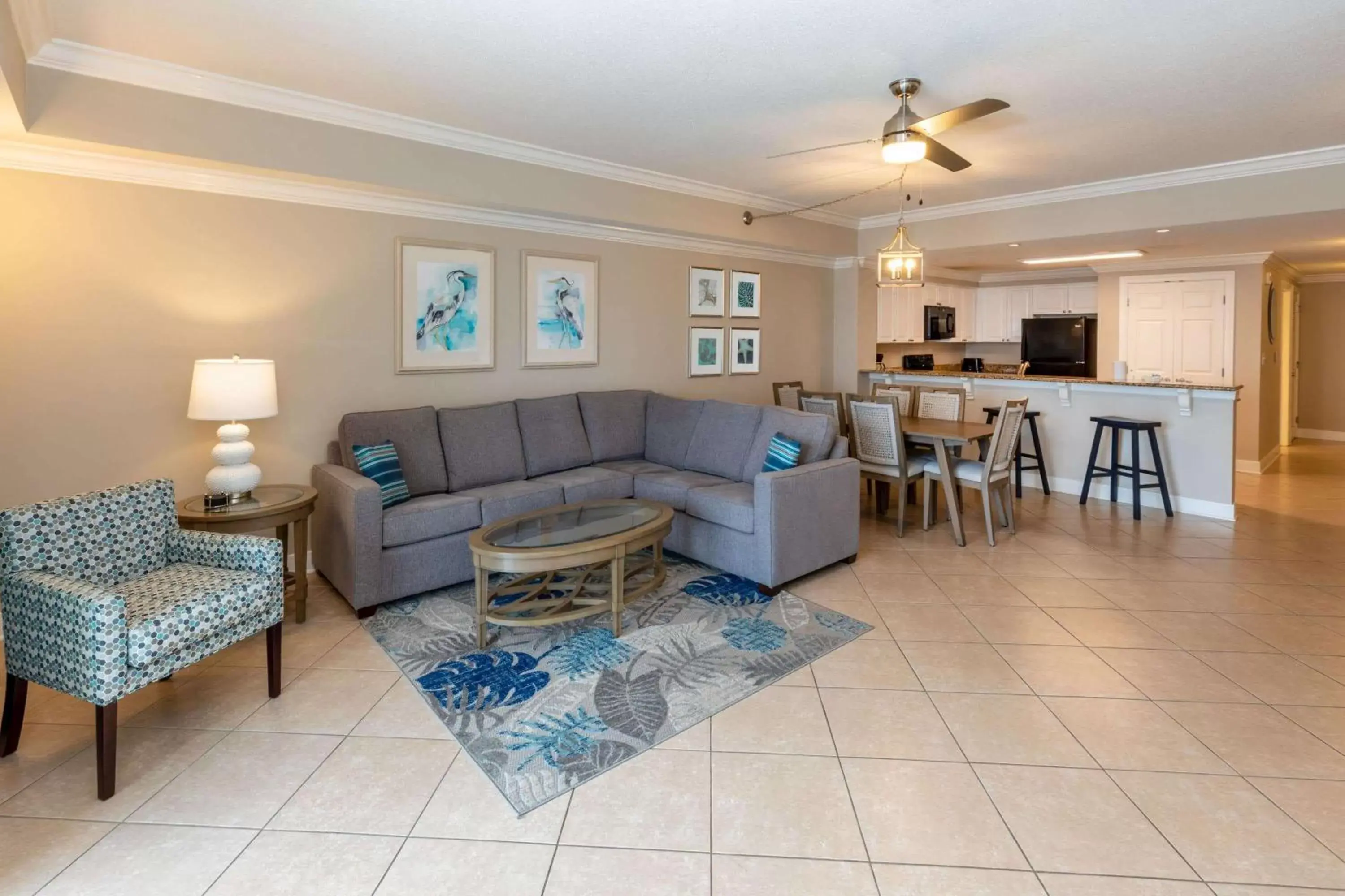 Photo of the whole room, Seating Area in Escapes! To The Shores Orange Beach, A Ramada by Wyndham
