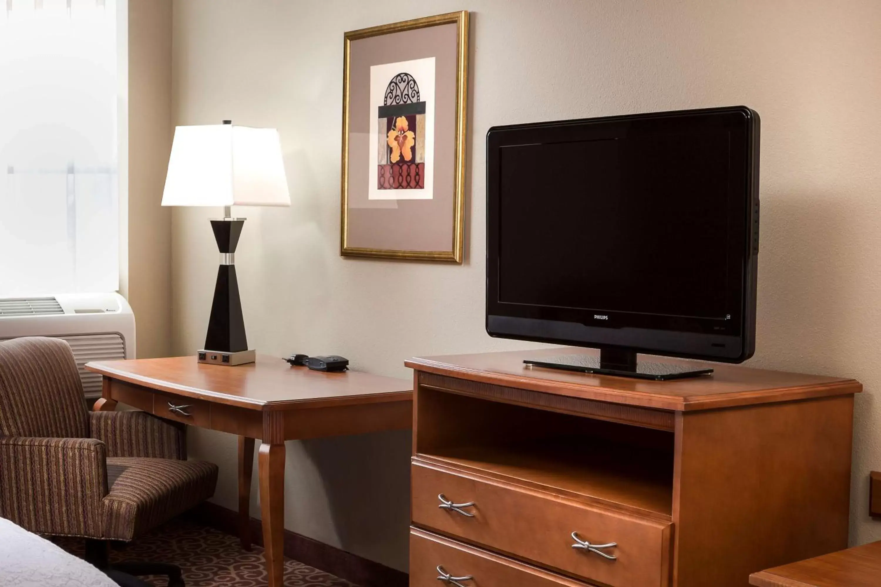 Bed, TV/Entertainment Center in Hampton Inn South Heritage Park