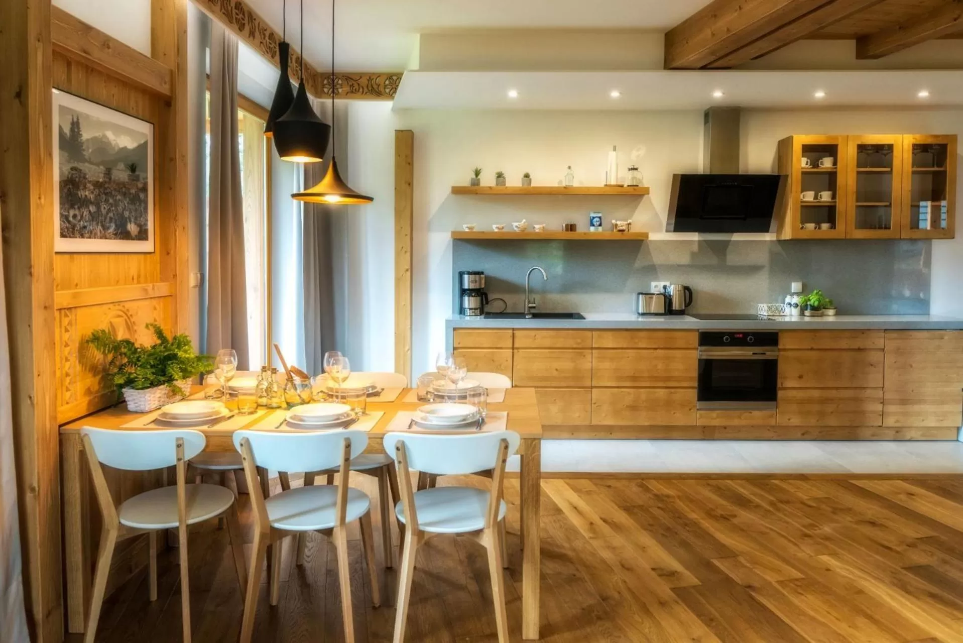 Kitchen or kitchenette in Aparthotel Giewont