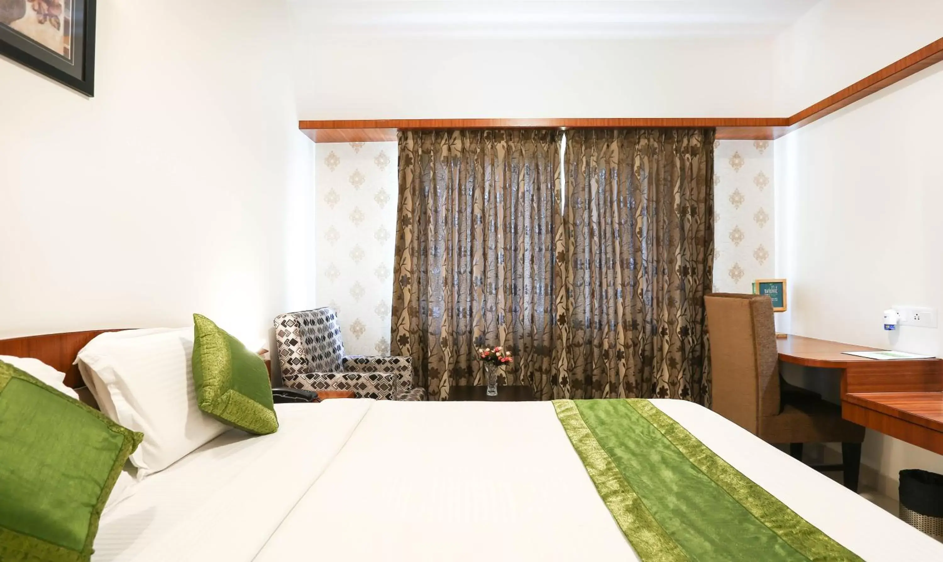 Bedroom, Bed in Treebo Trend Akshaya Mahal Inn Bedroom, Bed in Treebo Trend Akshaya Mahal Inn