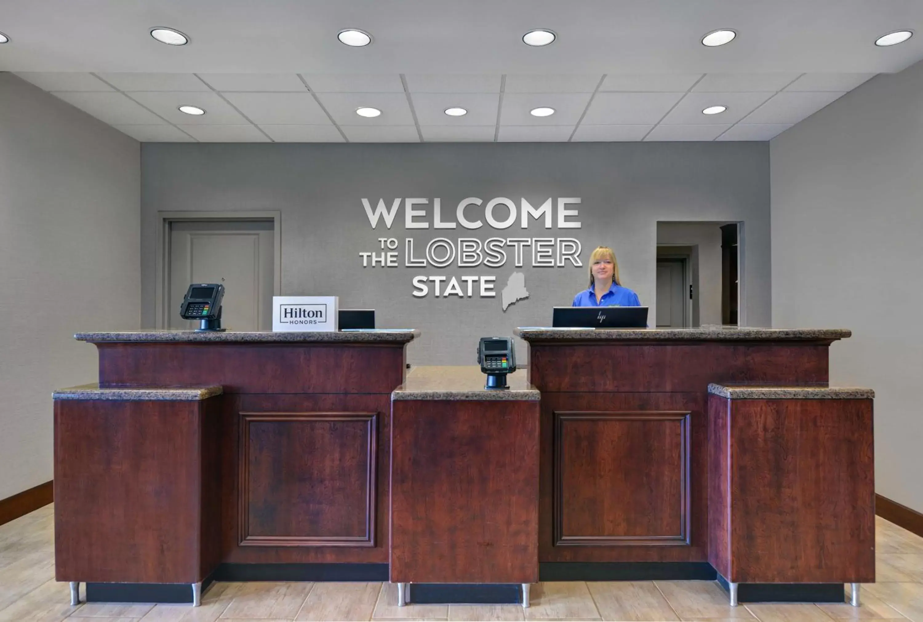 Lobby or reception, Lobby/Reception in Hampton Inn Bath - Brunswick Area , ME