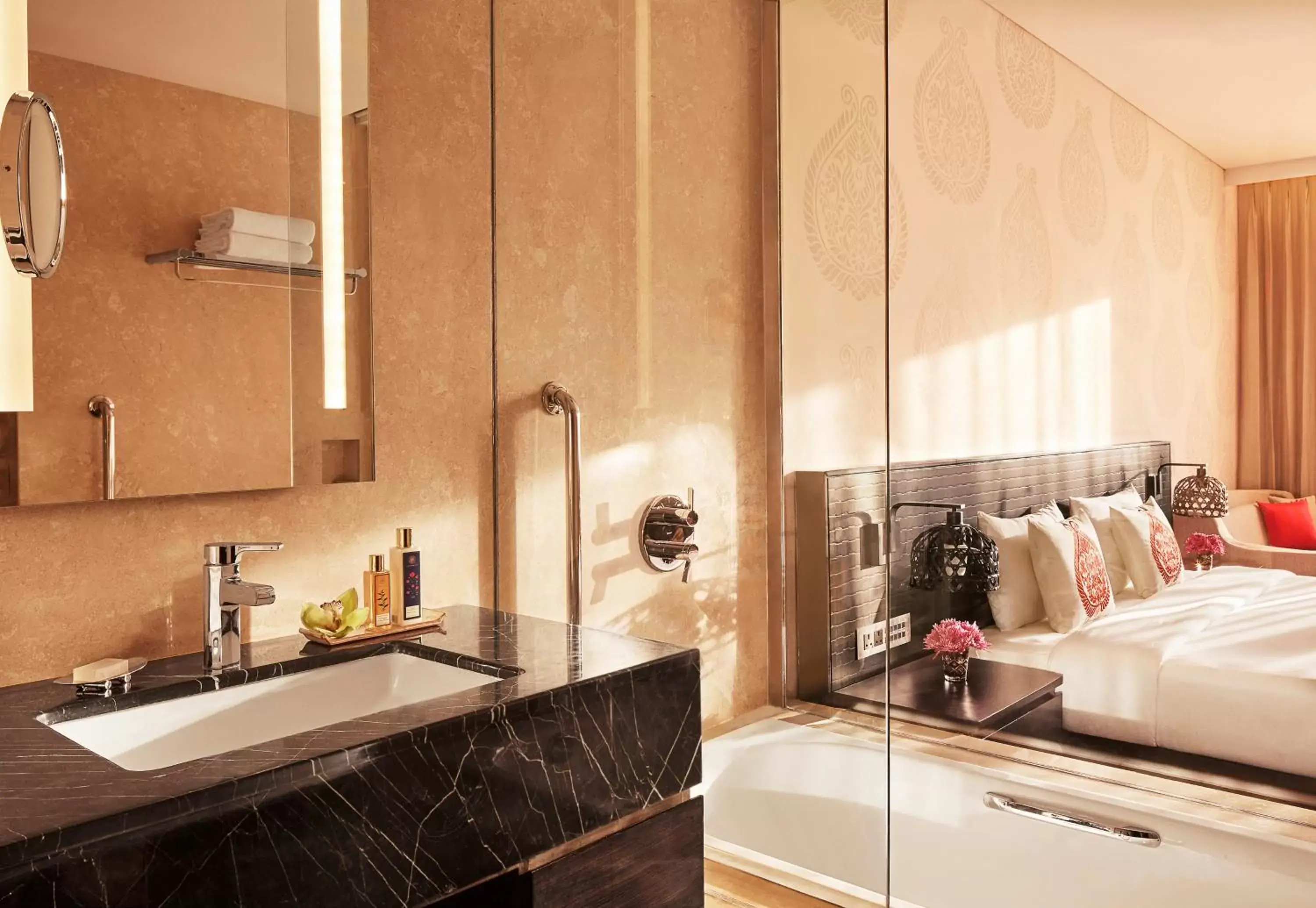 Bathroom, Bed in Vivanta Guwahati Bathroom, Bed in Vivanta Guwahati