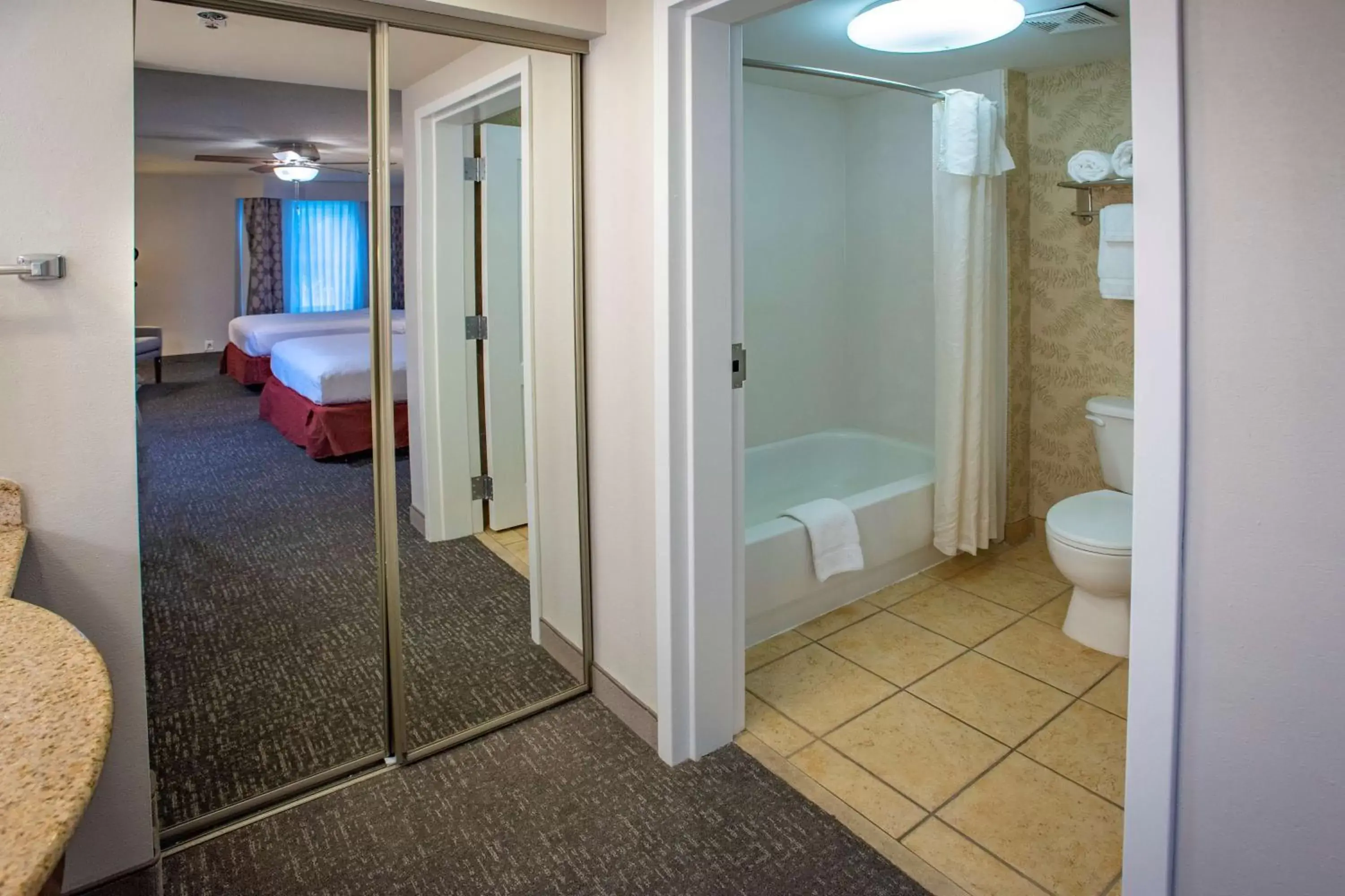 Bed, Bathroom in Homewood Suites by Hilton Pensacola Airport-Cordova Mall Area