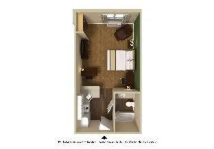 Efficiency One Room Suite with Two Double Beds - Non Smoking in Suburban Studios
