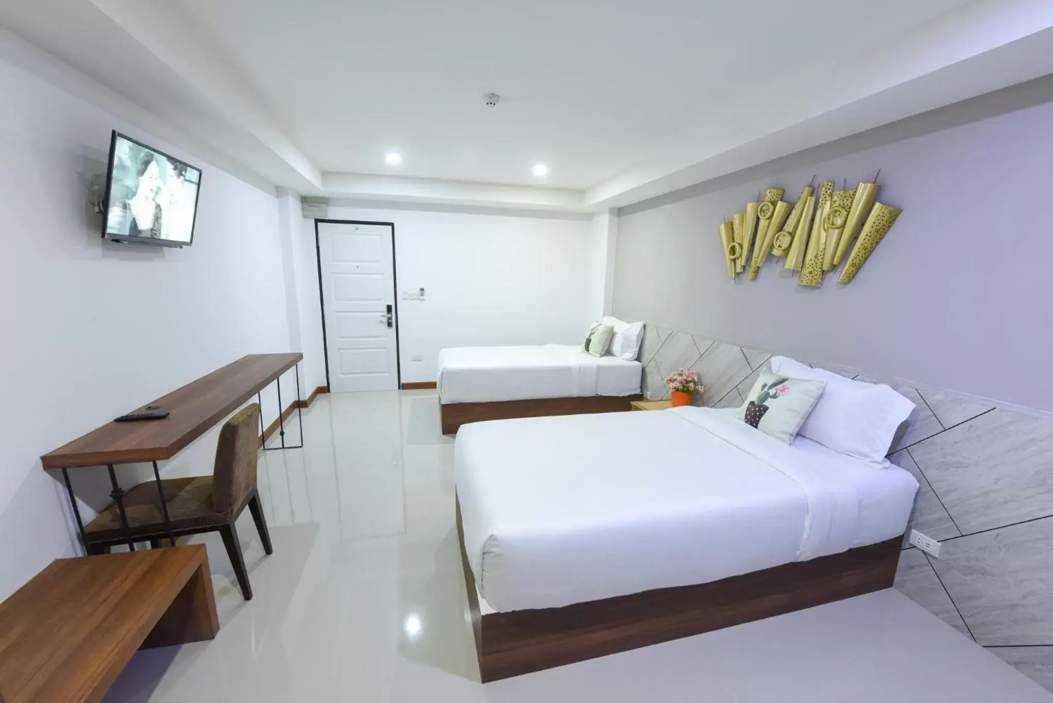 Bed in Wish Hotel Ubon