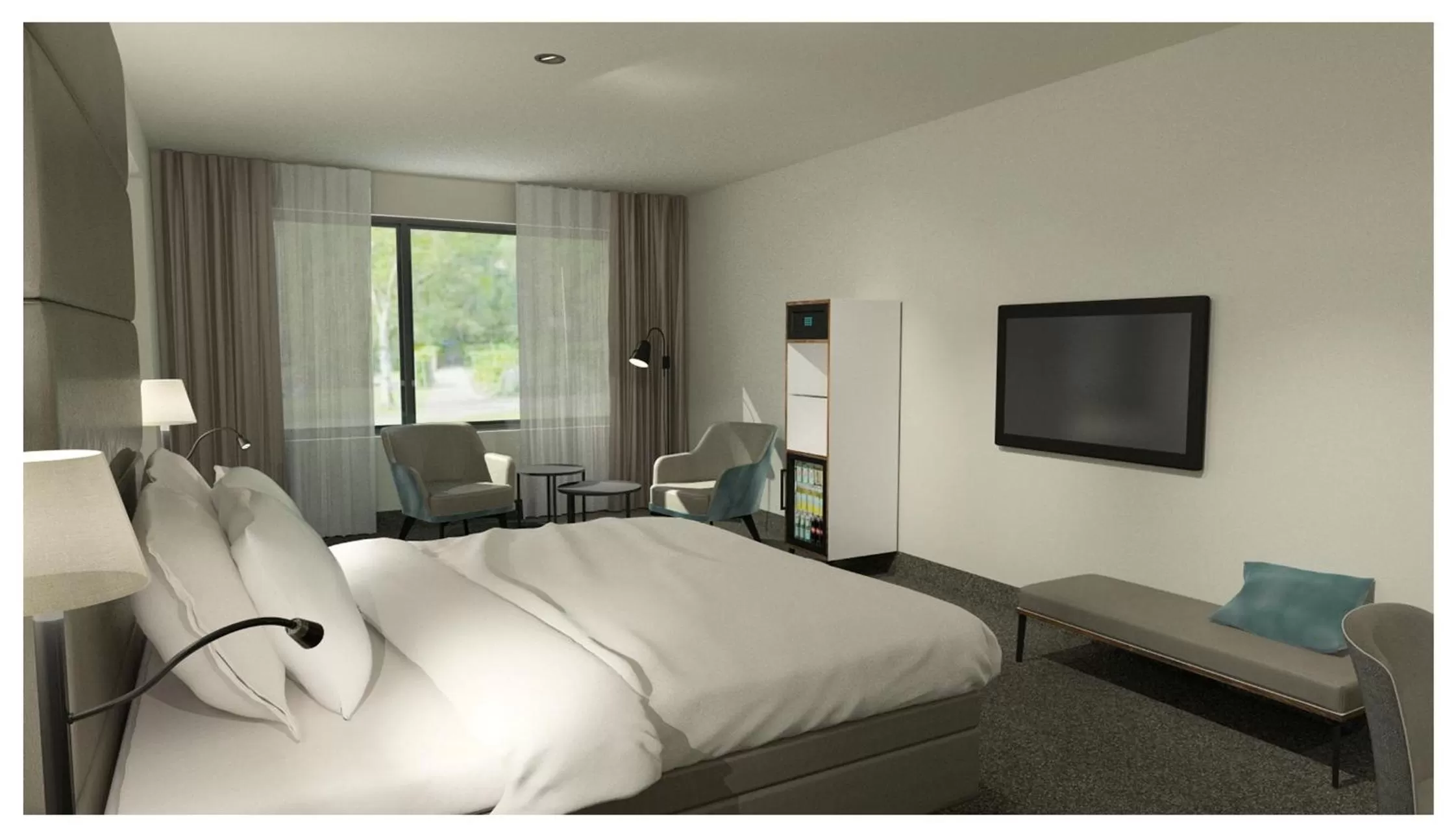 Photo of the whole room, Bed in Van der Valk Hotel Hilversum/ De Witte Bergen