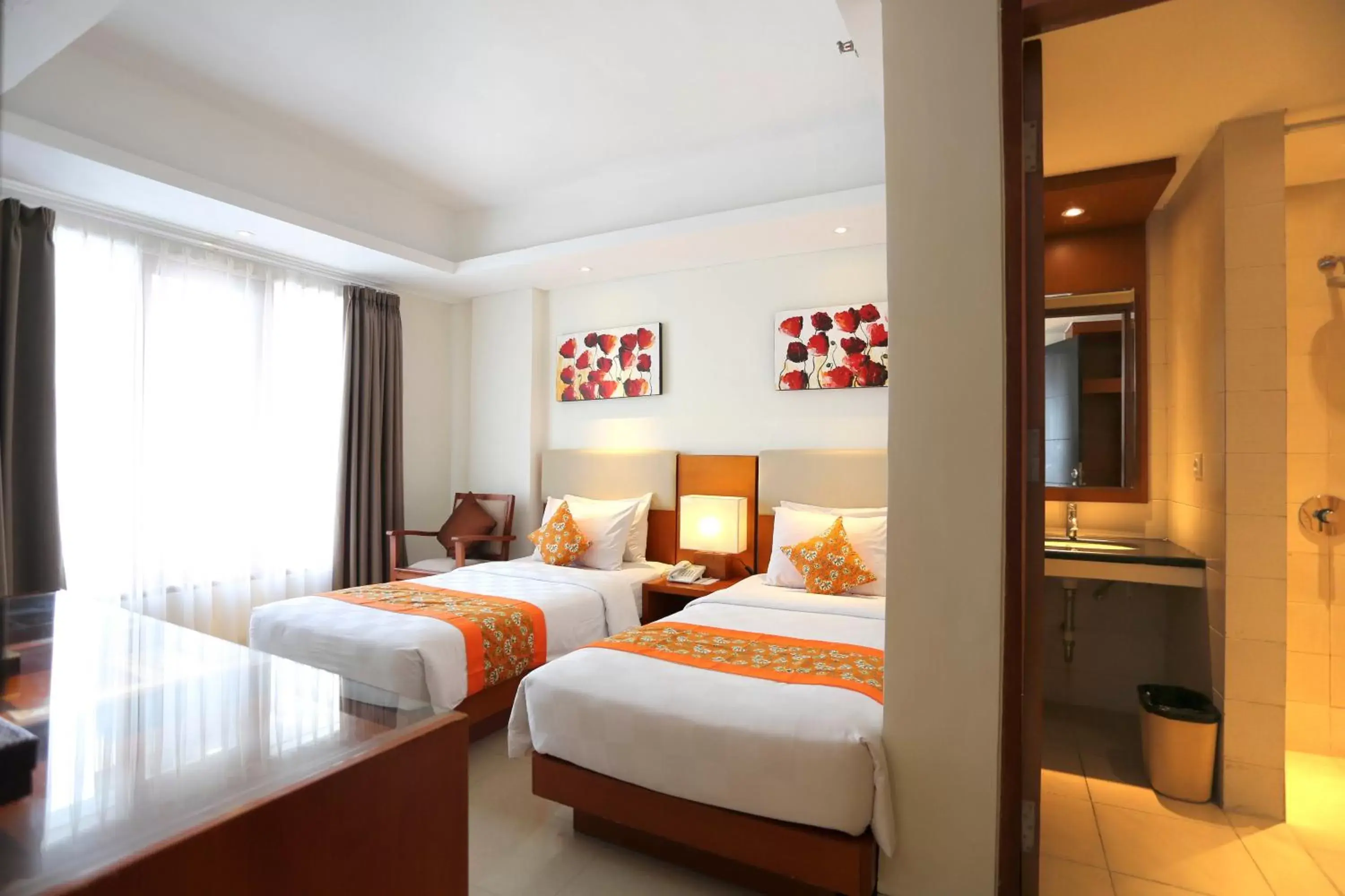 Bedroom, Bed in The Sun Hotel & Spa Legian - CHSE Certified