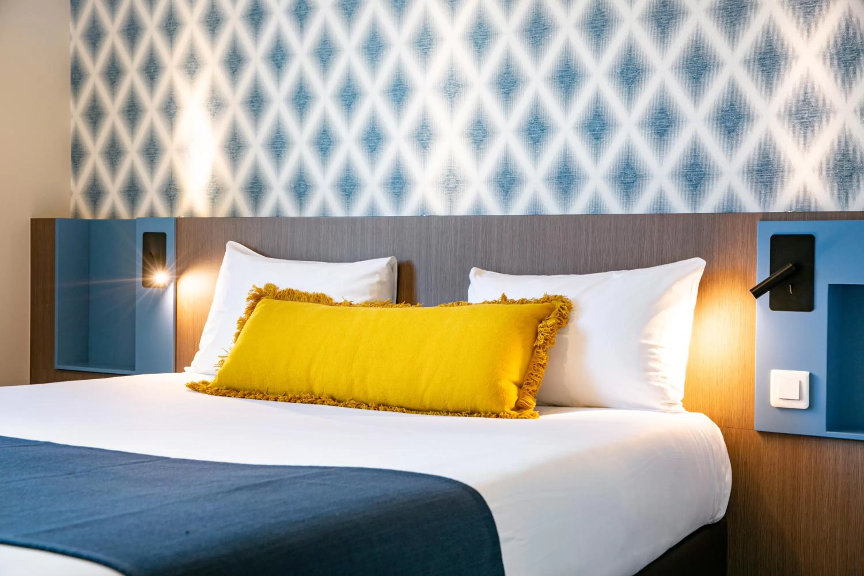 Decorative detail, Bed in Hotel Restaurant Saint James, Montaigu-Vendée The Originals Boutique