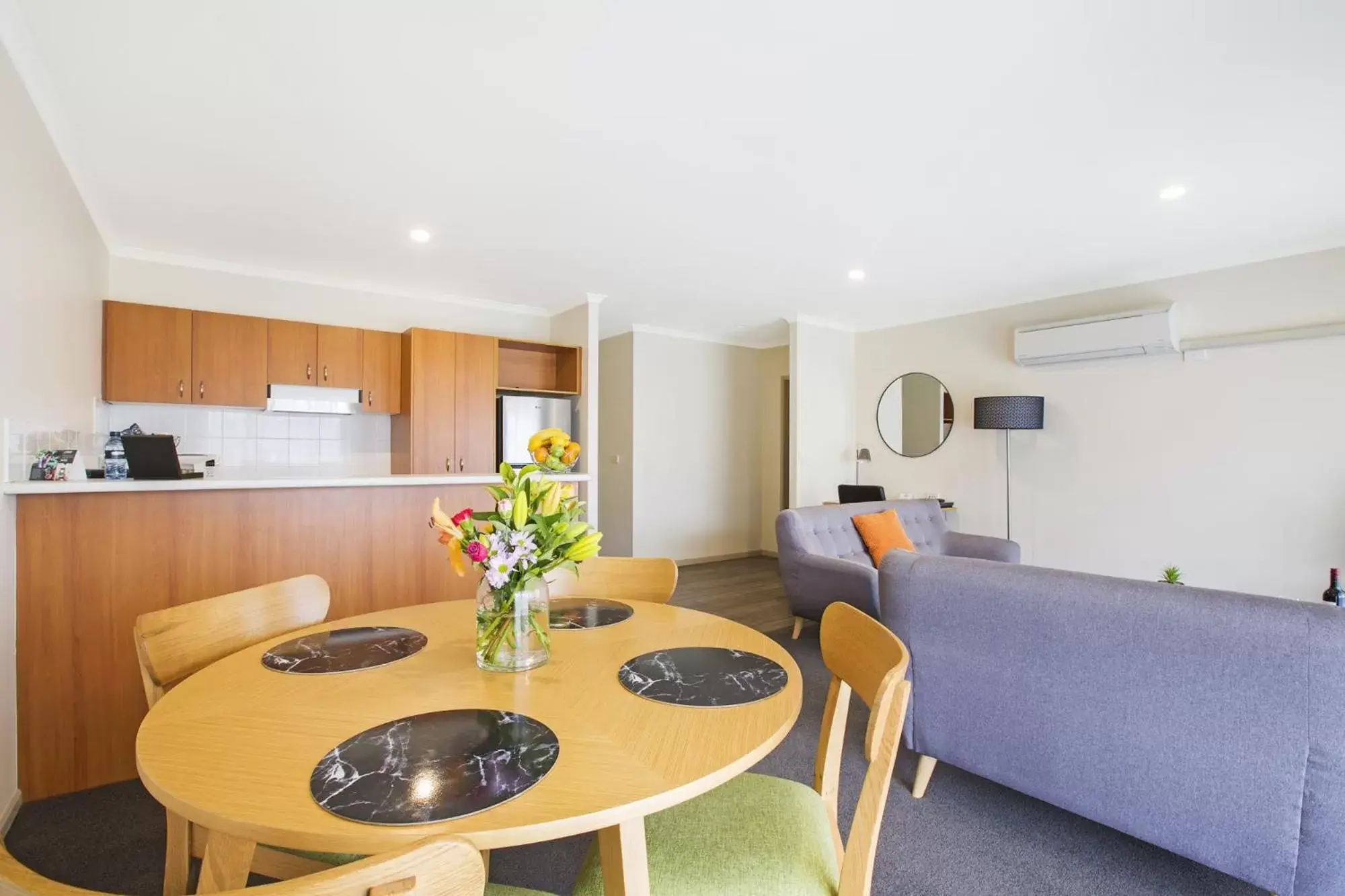 Living room, Dining Area in Quest Tamworth