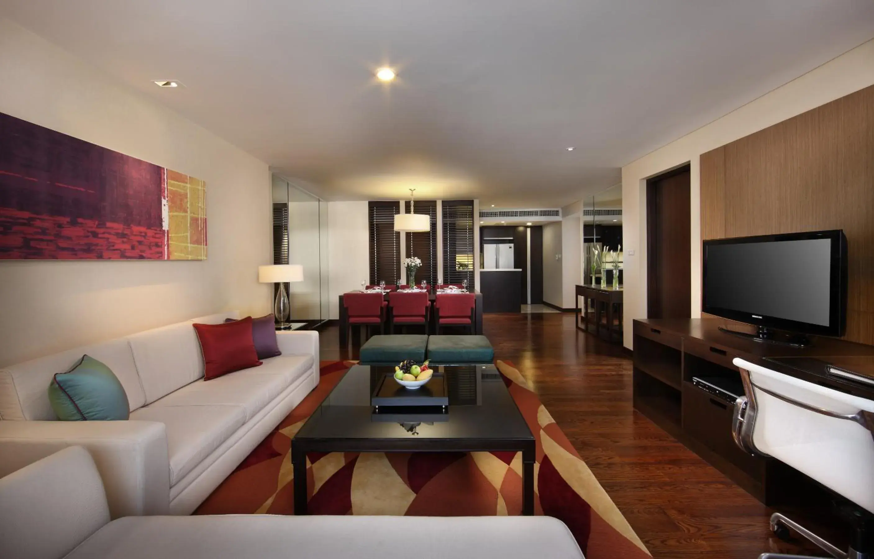 Living room, Seating Area in Sathorn Vista, Bangkok - Marriott Executive Apartments