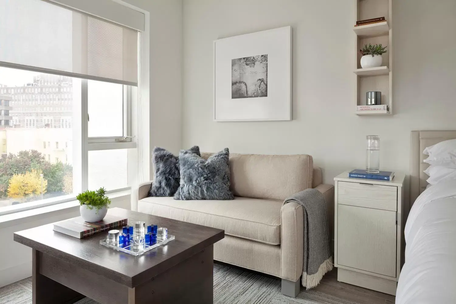 Living room, Seating Area in Placemakr Dupont Circle