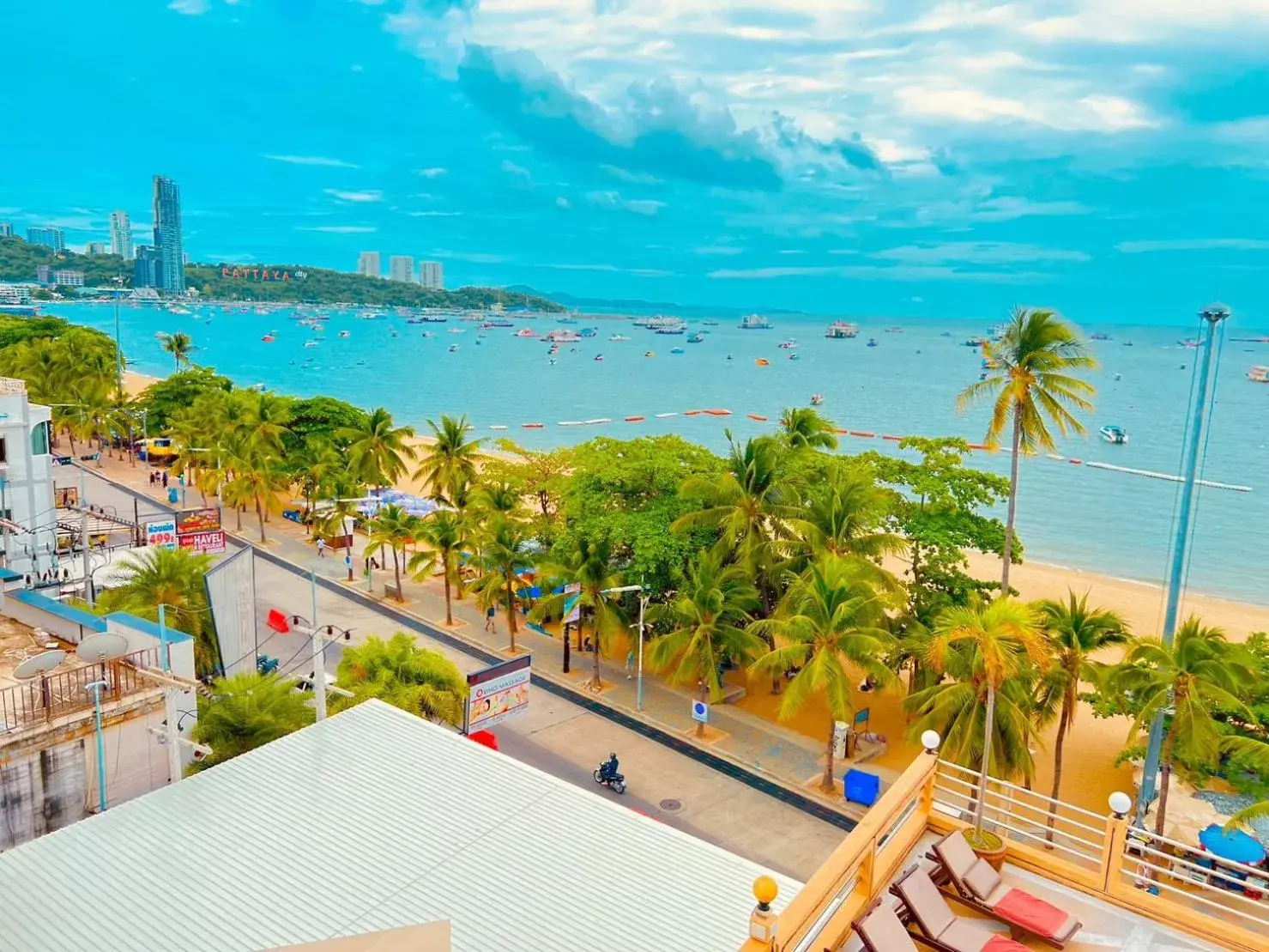 Bird's eye view, Sea View in AA Hotel Pattaya