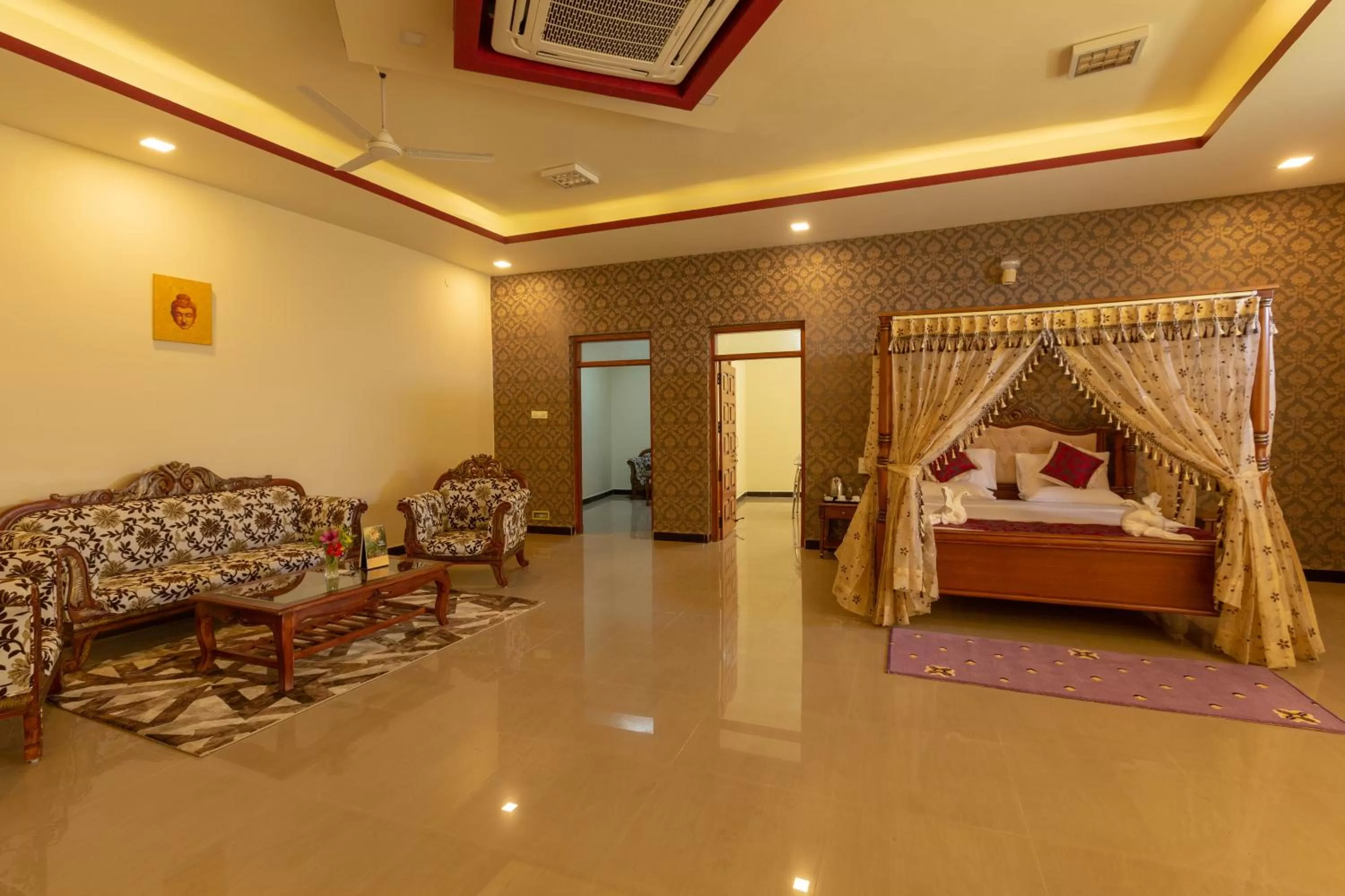 Bed in KSTDC Hotel Mayura Krishna Almatti