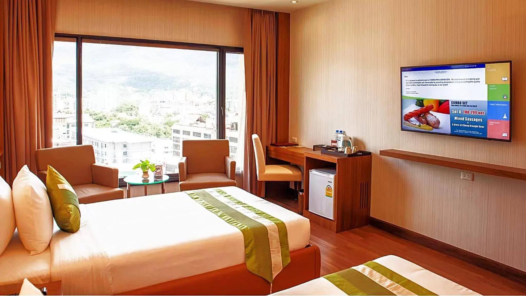 Bed, TV/Entertainment Center in Chiangmai Grandview Hotel & Convention Center - SHA Extra Plus