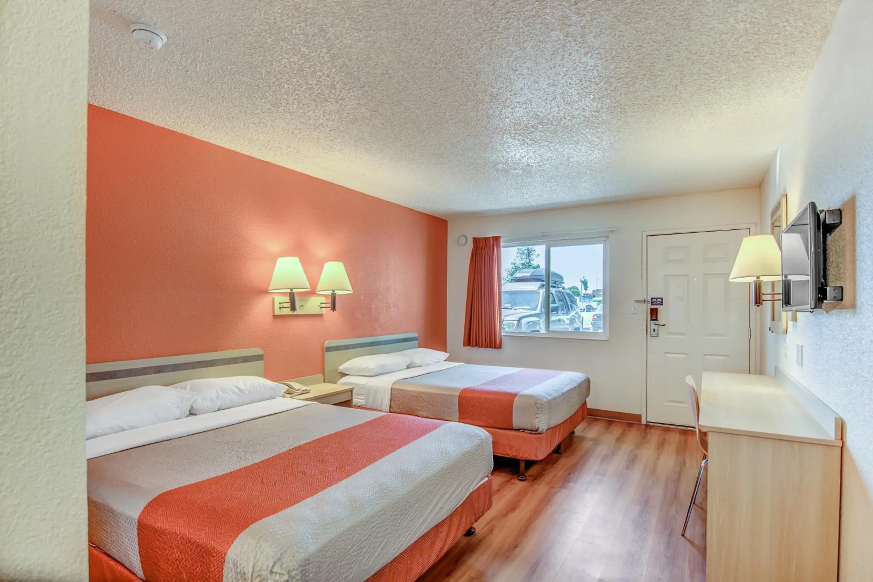 Bedroom, Bed in Motel 6-Stockton, CA - Charter Way West