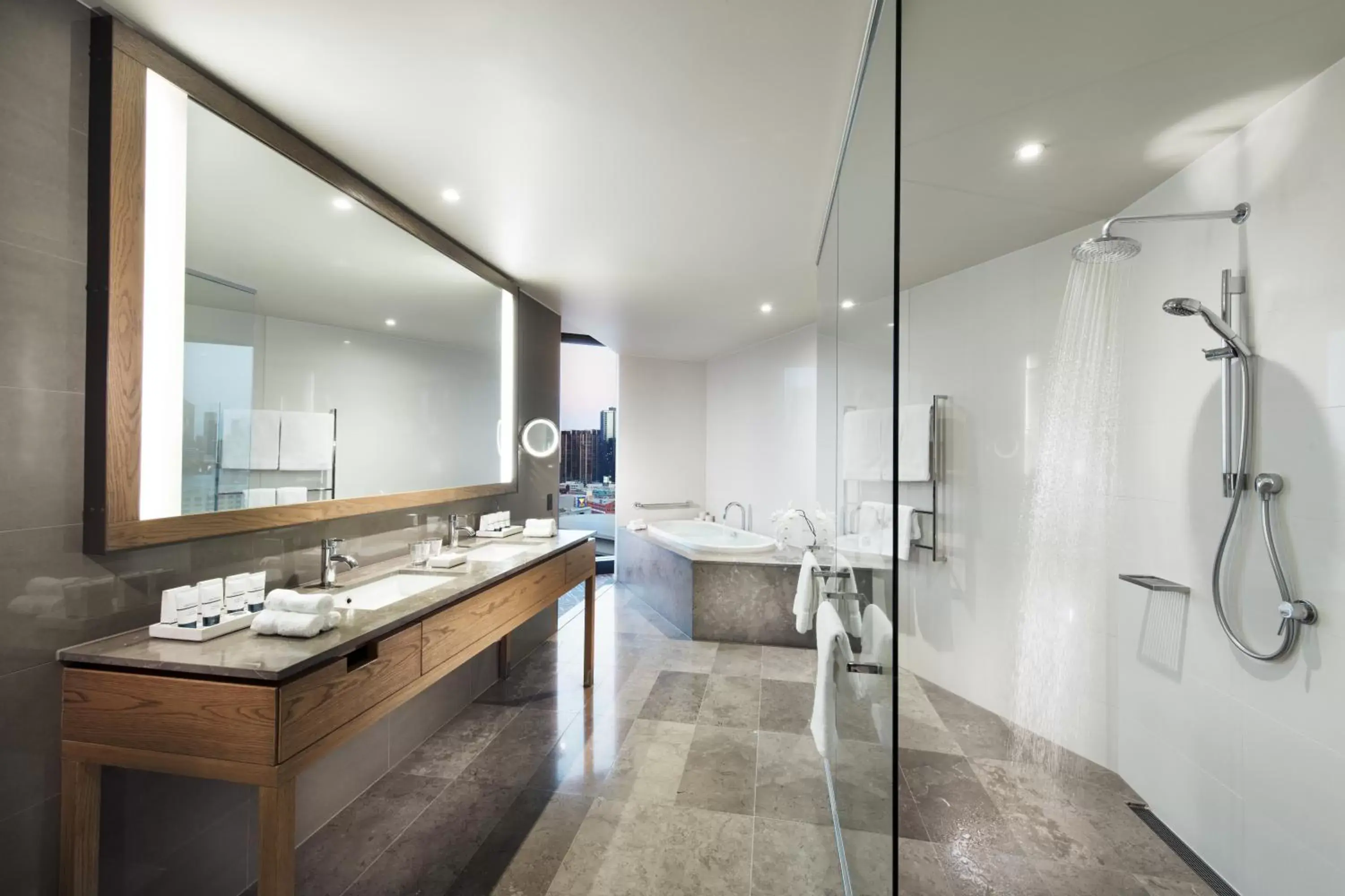 Shower, Bathroom in Pan Pacific Melbourne