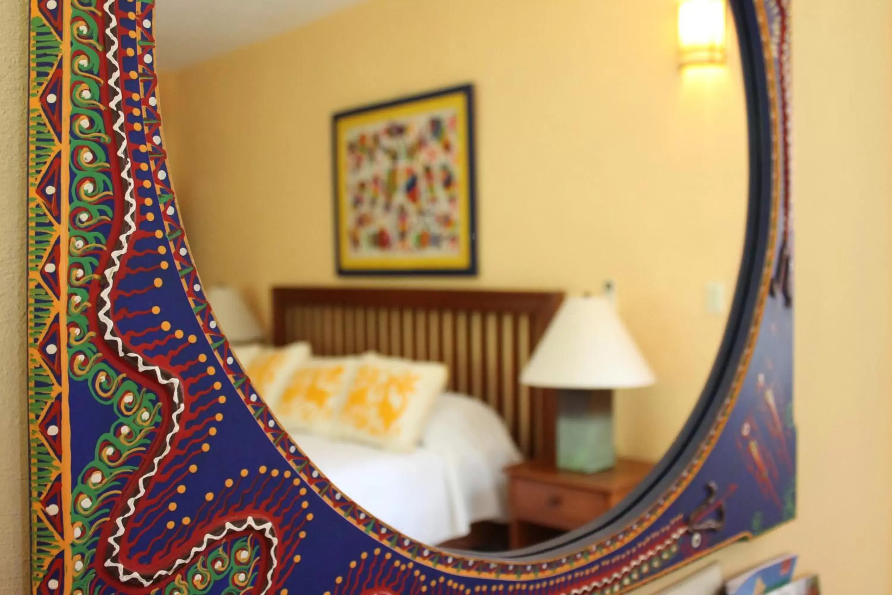 Decorative detail, Bed in Casa Quetzal Hotel