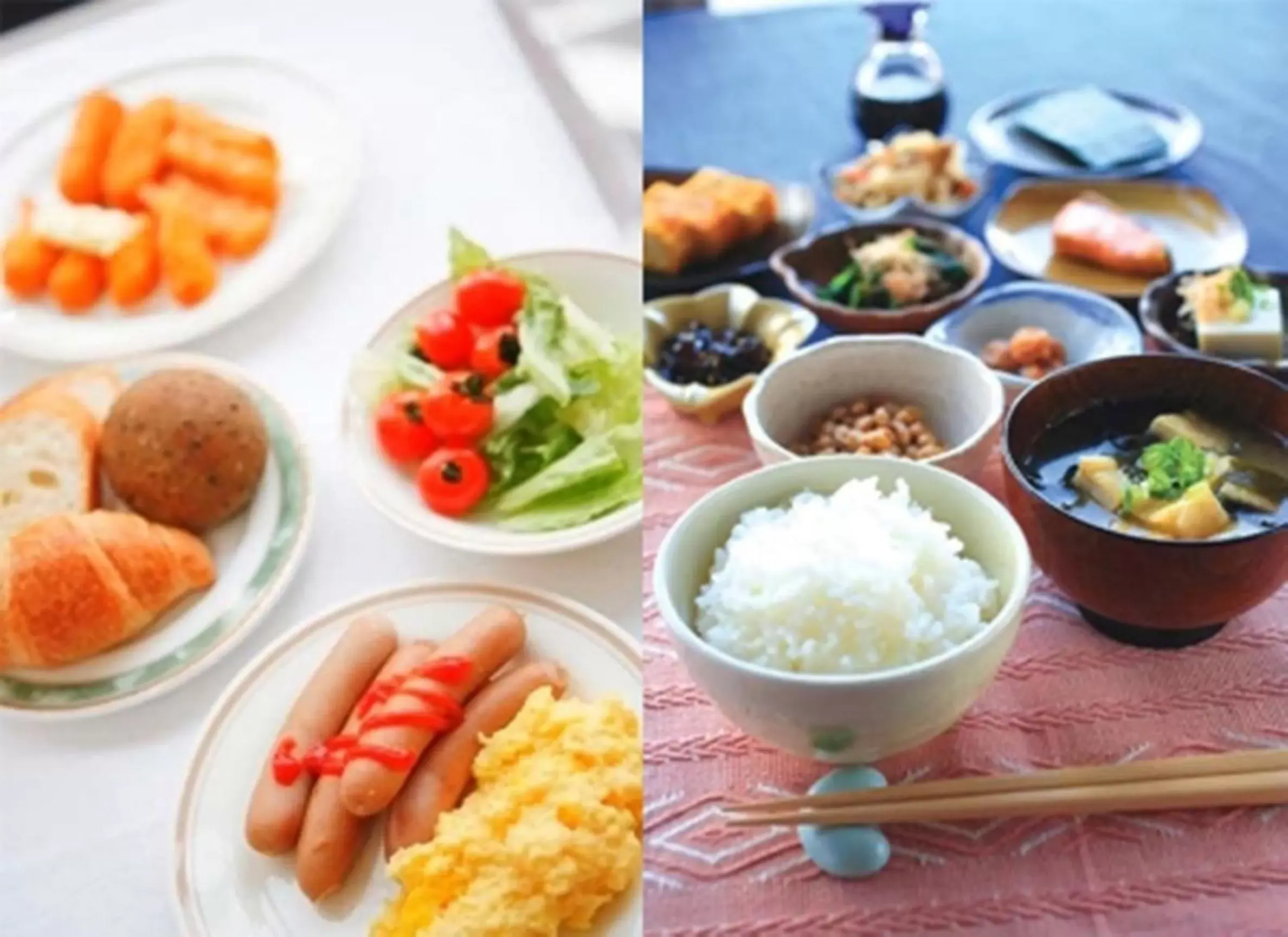 Asian breakfast, Breakfast in Hotel Route-Inn Abashiri Ekimae