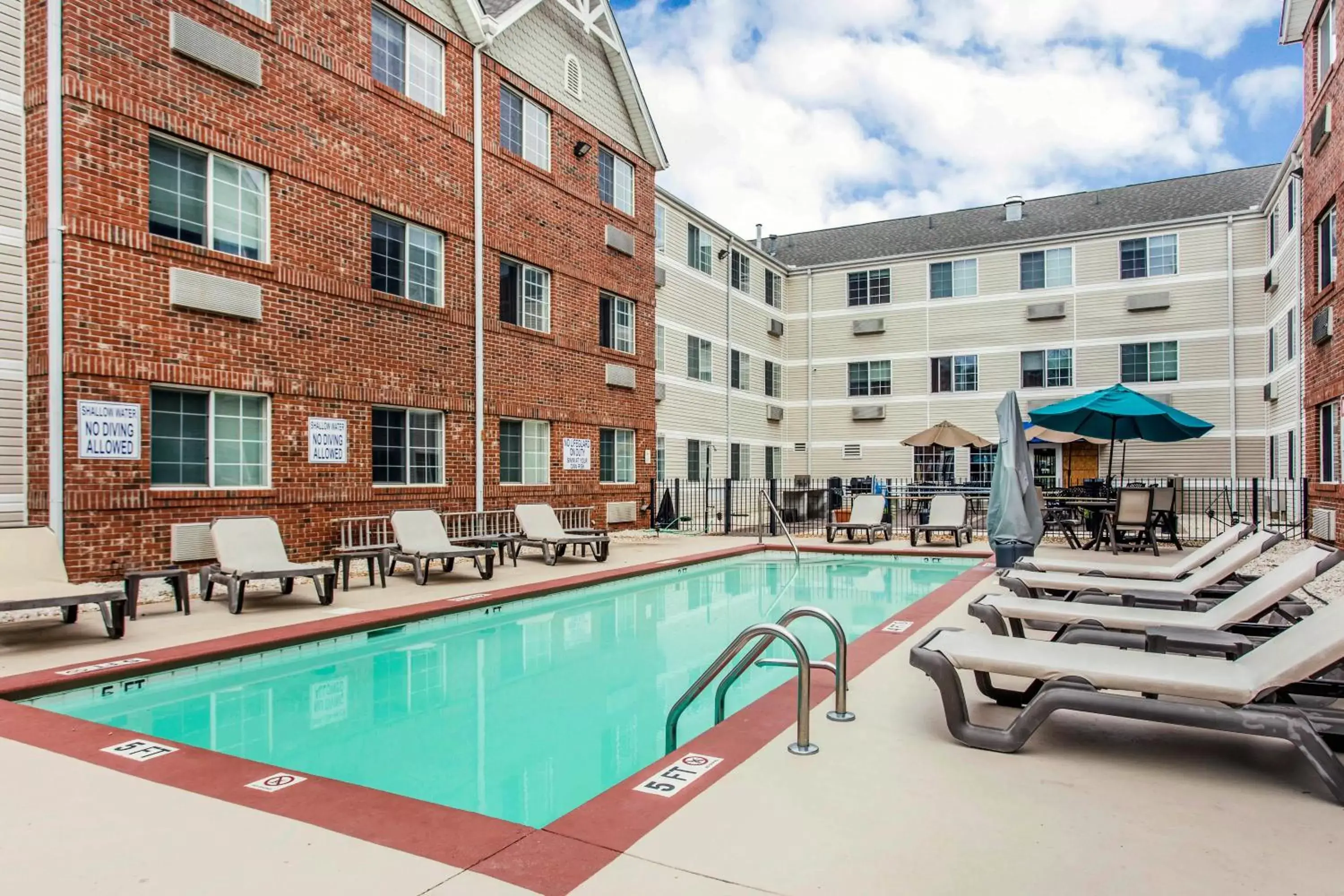 Balcony/Terrace, Swimming Pool in MainStay Suites Greenville Airport