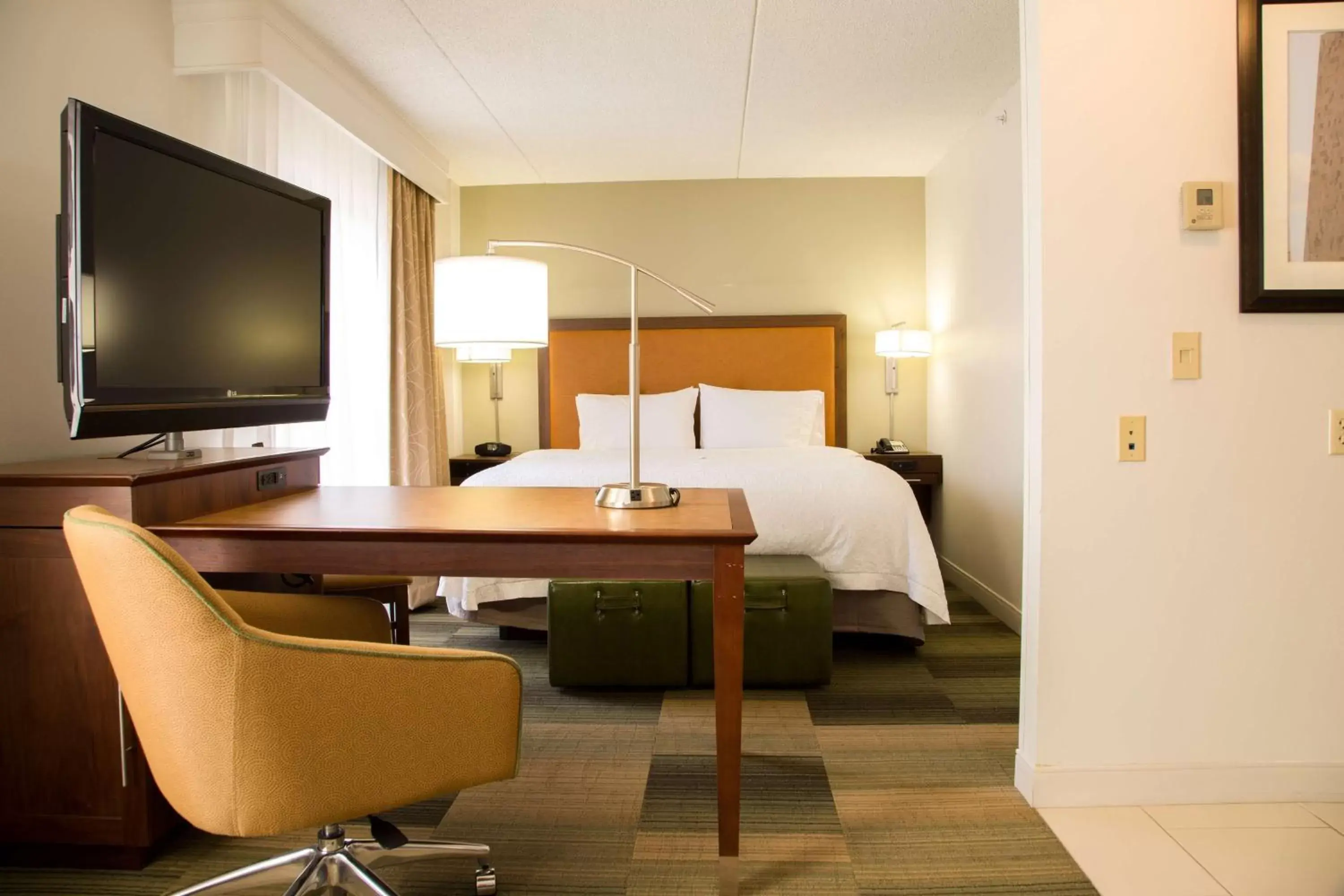 Bedroom, TV/Entertainment Center in Hampton Inn & Suites Albany-Downtown