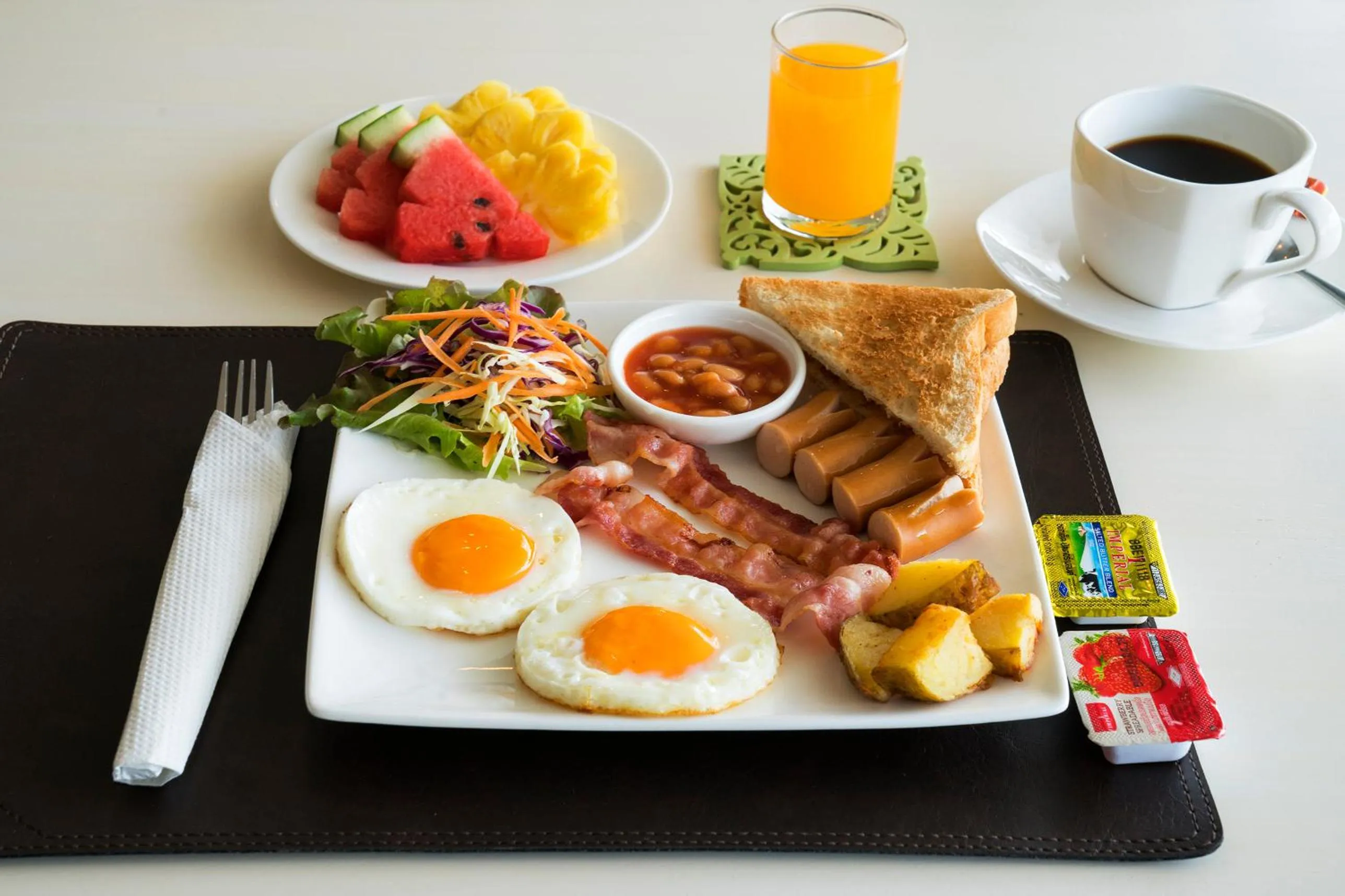 American breakfast in The Nice Krabi Hotel