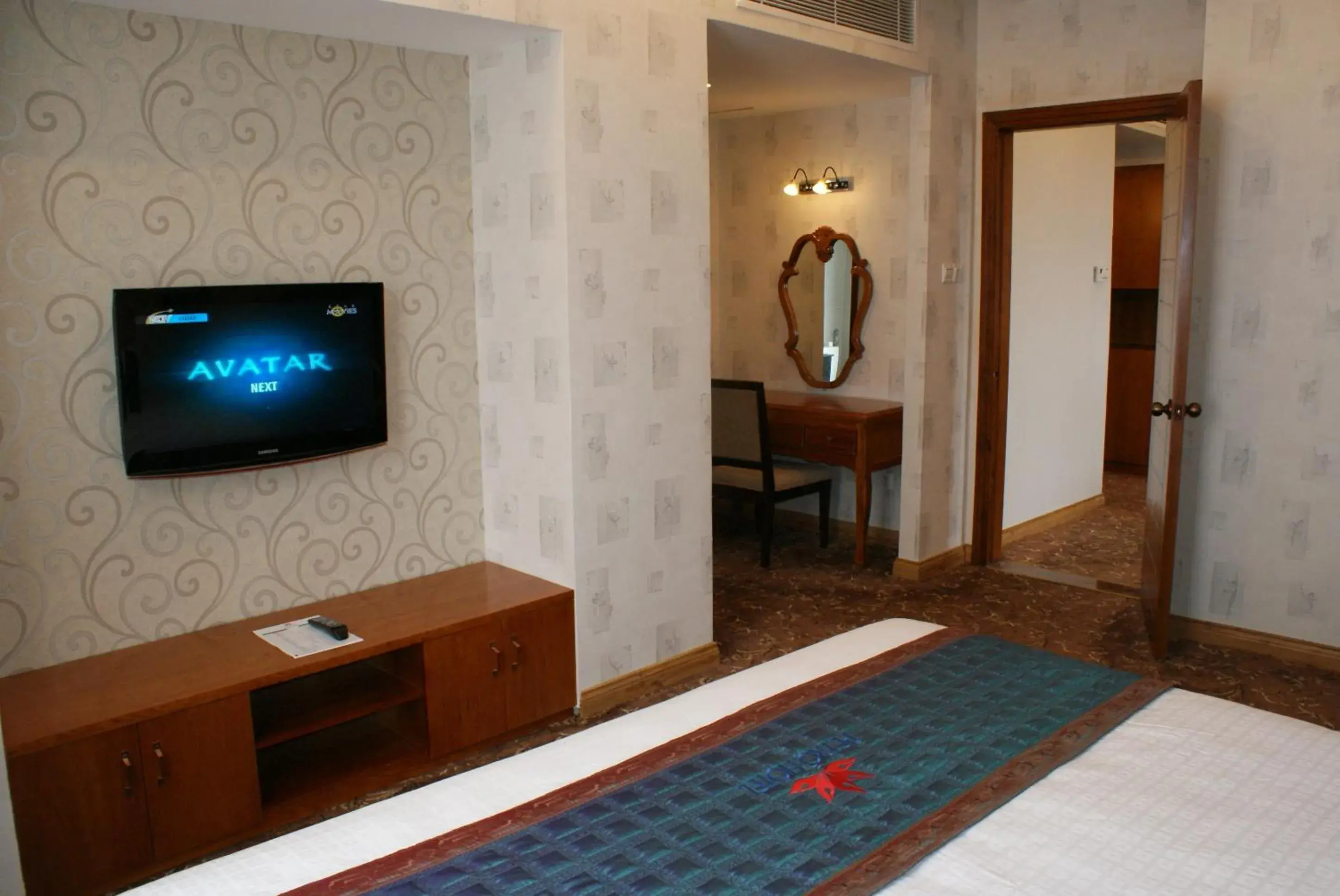 Decorative detail, TV/Entertainment Center in Petro Hotel