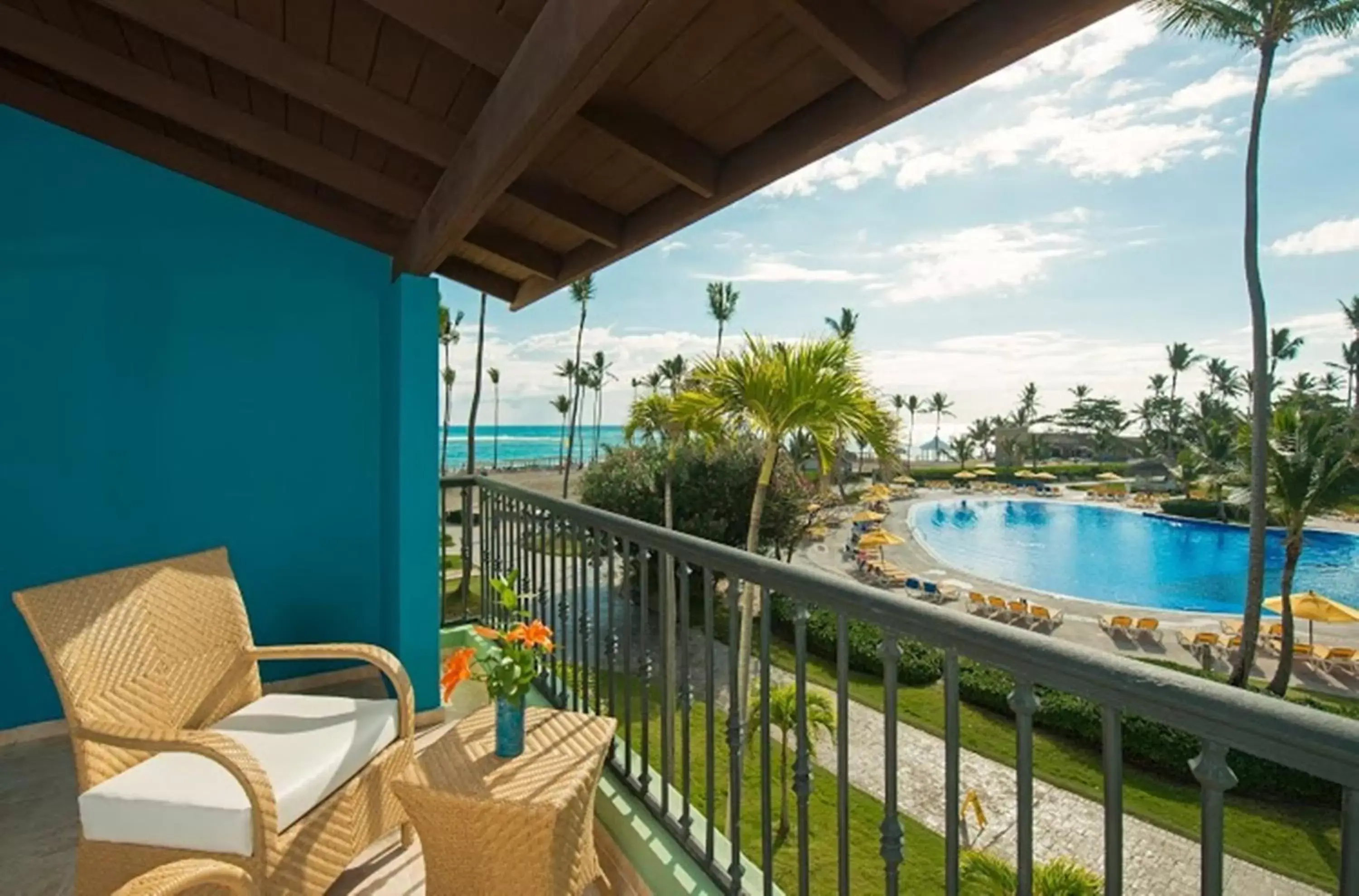 Balcony/Terrace, Pool View in Ocean Blue & Sand Beach Resort - All Inclusive