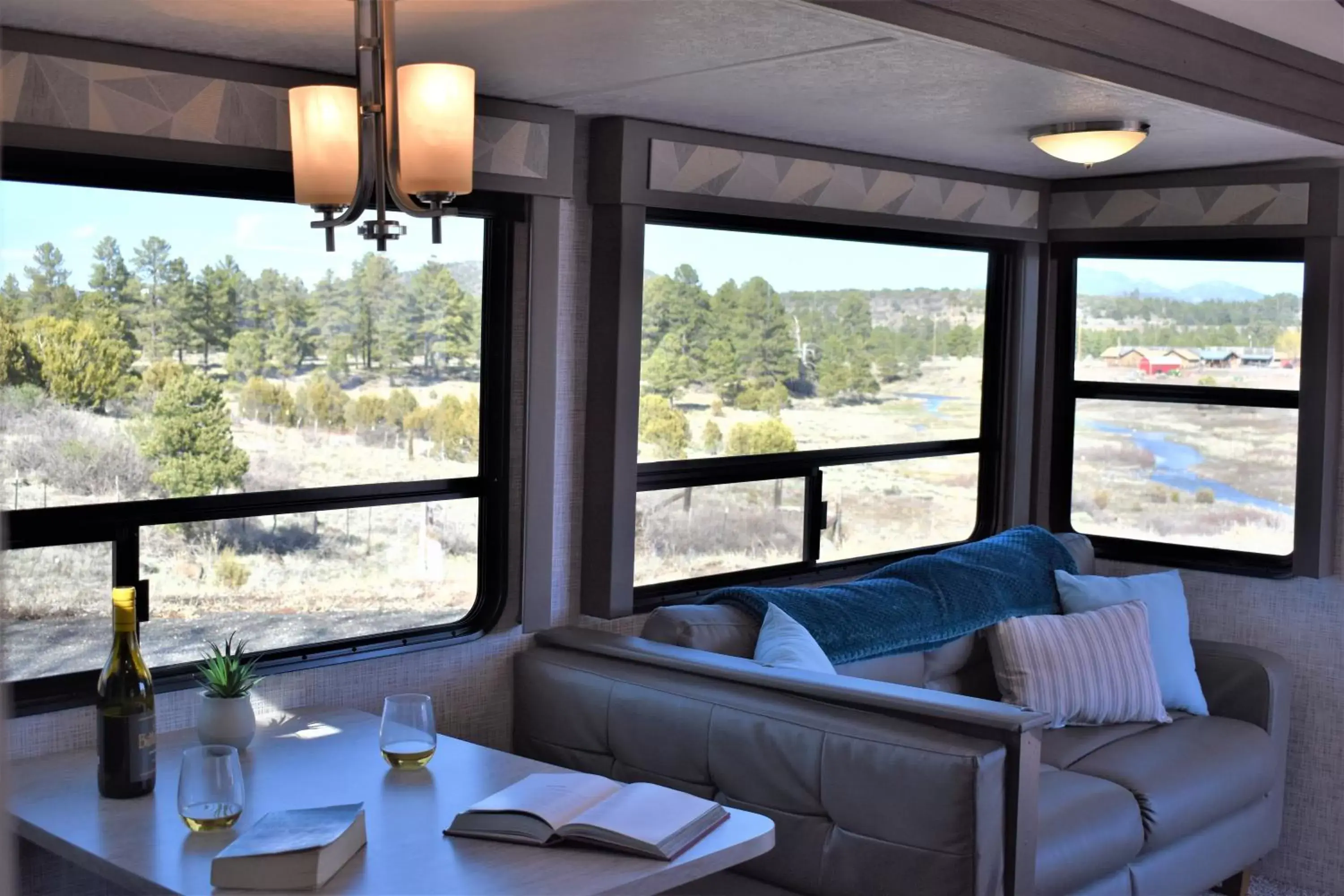 Seating area in Grand Canyon RV Glamping