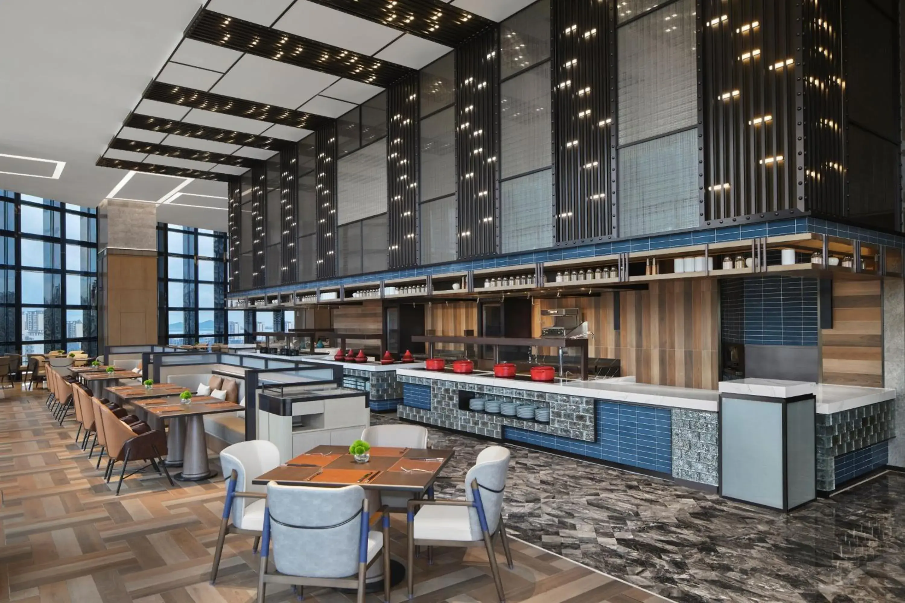 Kitchen or kitchenette, Restaurant/Places to Eat in Zhuhai Marriott Hotel Jinwan