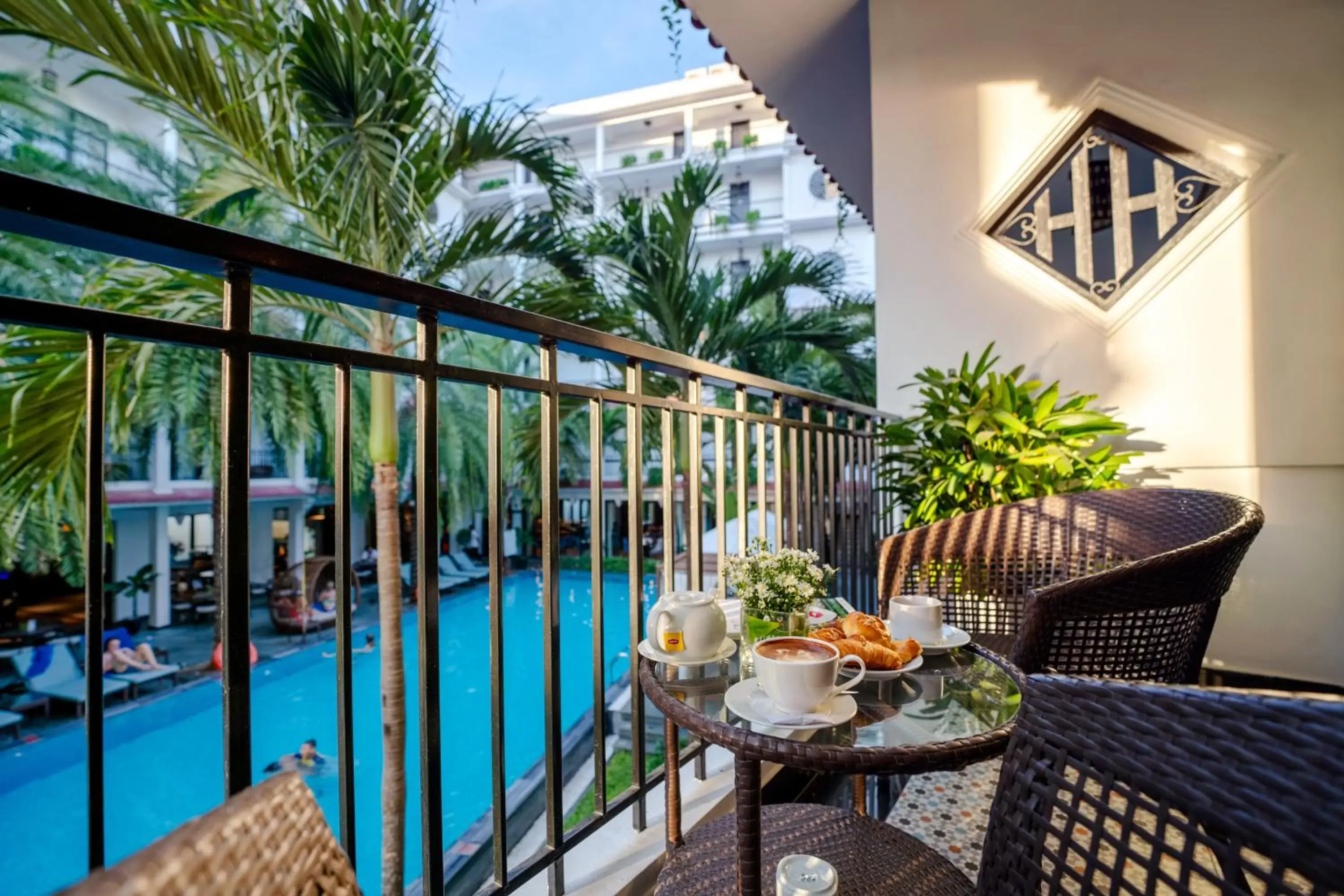 Balcony/Terrace, Pool View in Hadana Boutique Resort HoiAn - former Belle Maison Hadana HoiAn