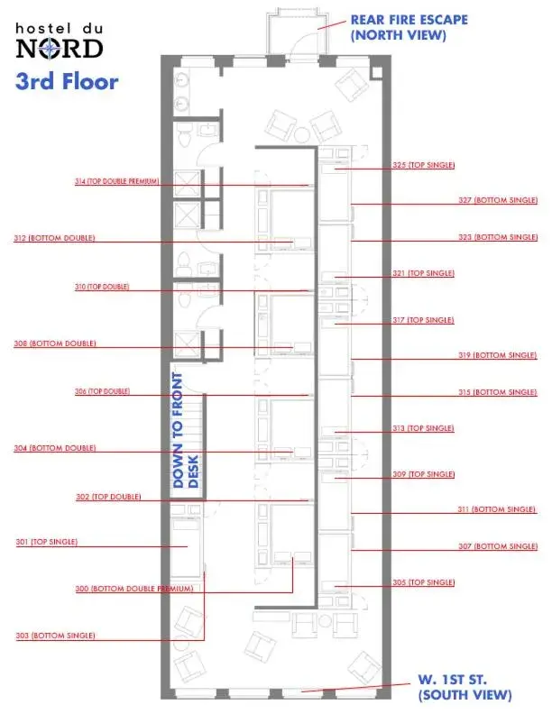 Floor Plan in Hostel du Nord