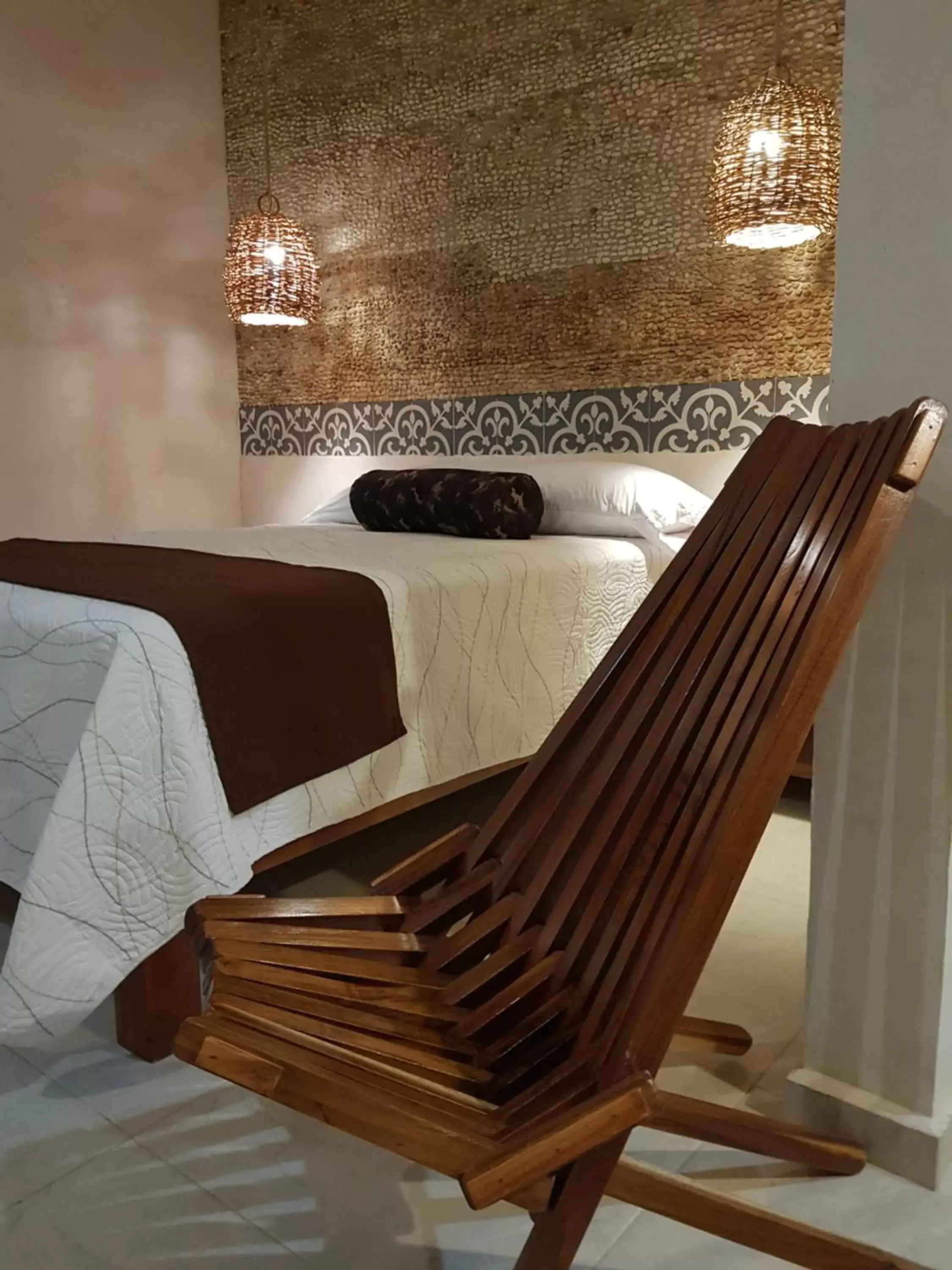 Bed in Hotel Boutique Bugambilias
