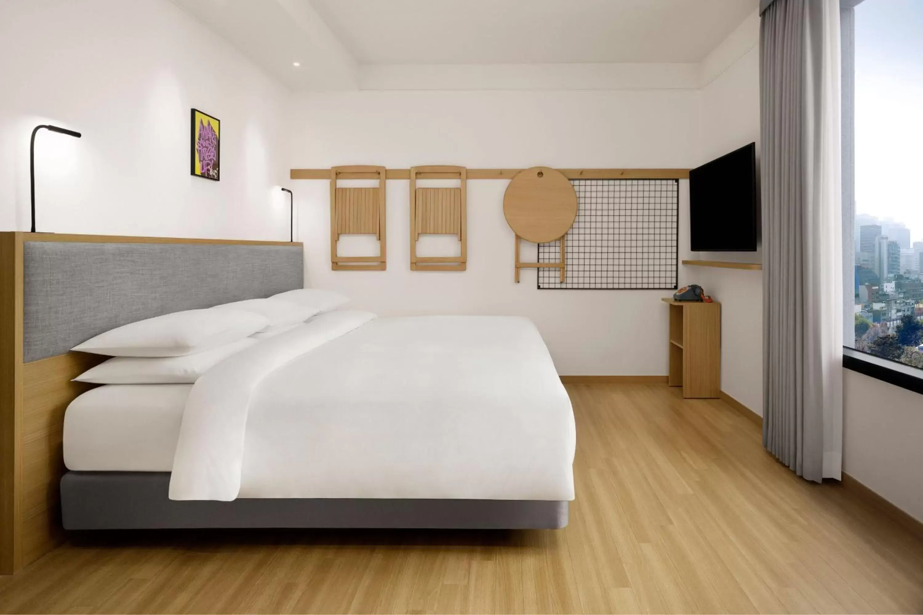 Photo of the whole room, Bed in Moxy Seoul Insadong