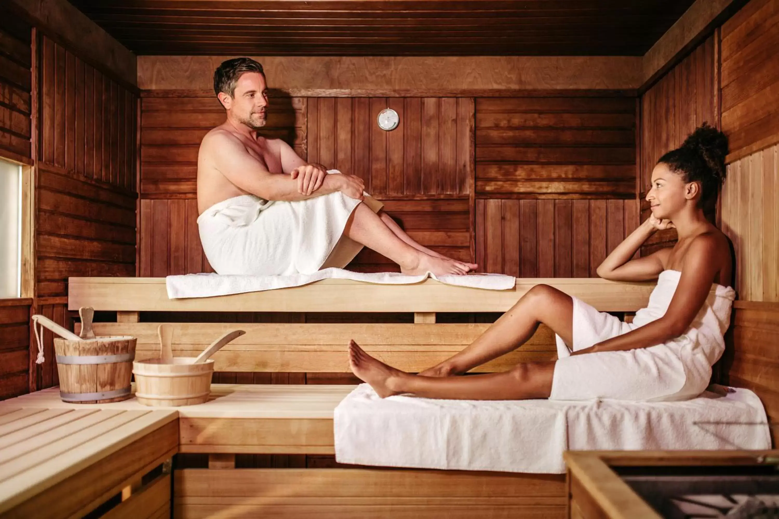 Sauna, Guests in Parkhotel Quellenhof Aachen