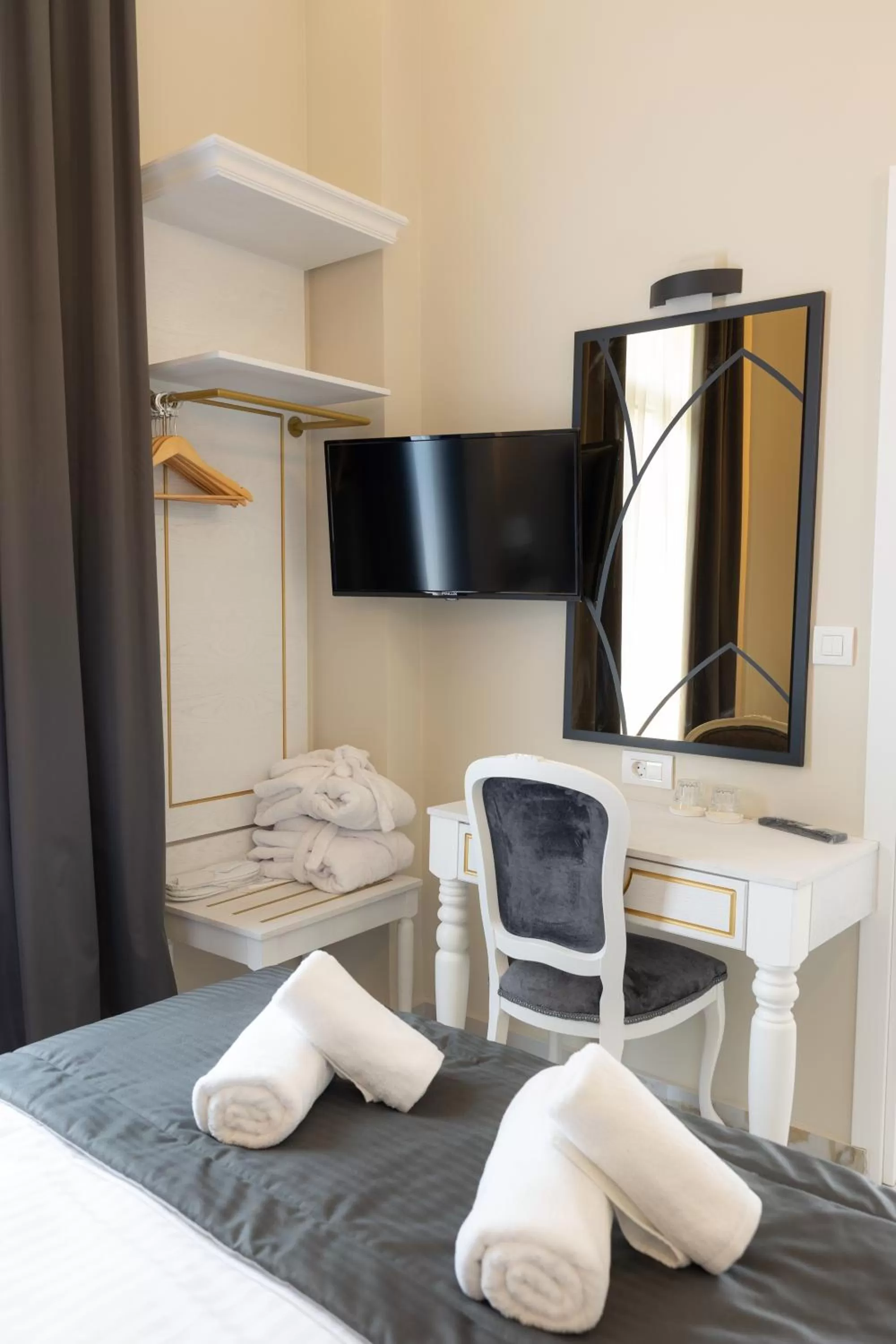 Bed in Modern Revival Luxury Hotel