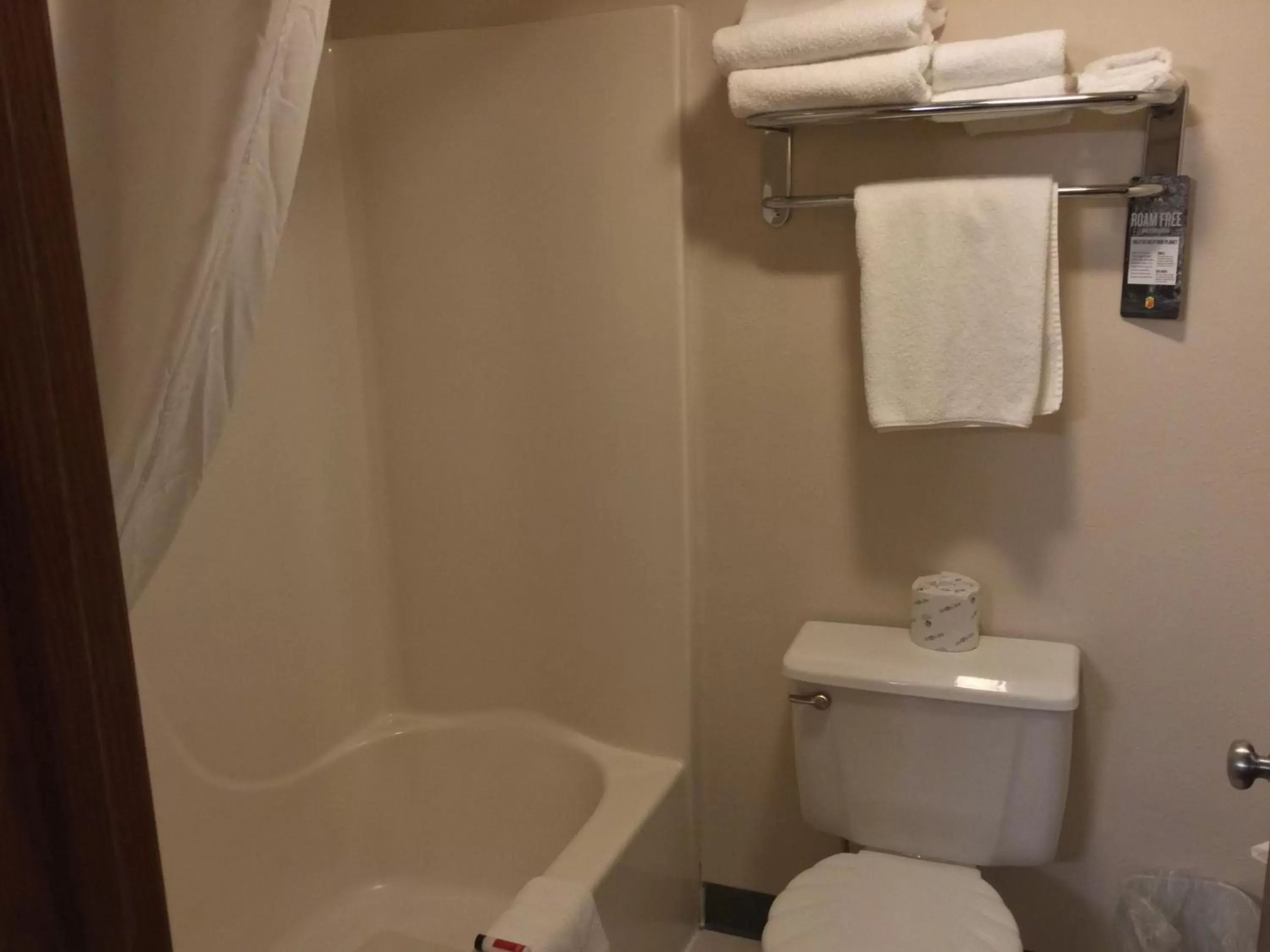 Bathroom in Super 8 by Wyndham Monroe WI