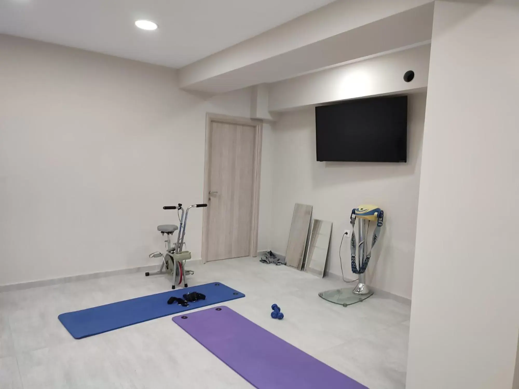 Fitness centre/facilities, TV/Entertainment Center in Light Blue Hotel