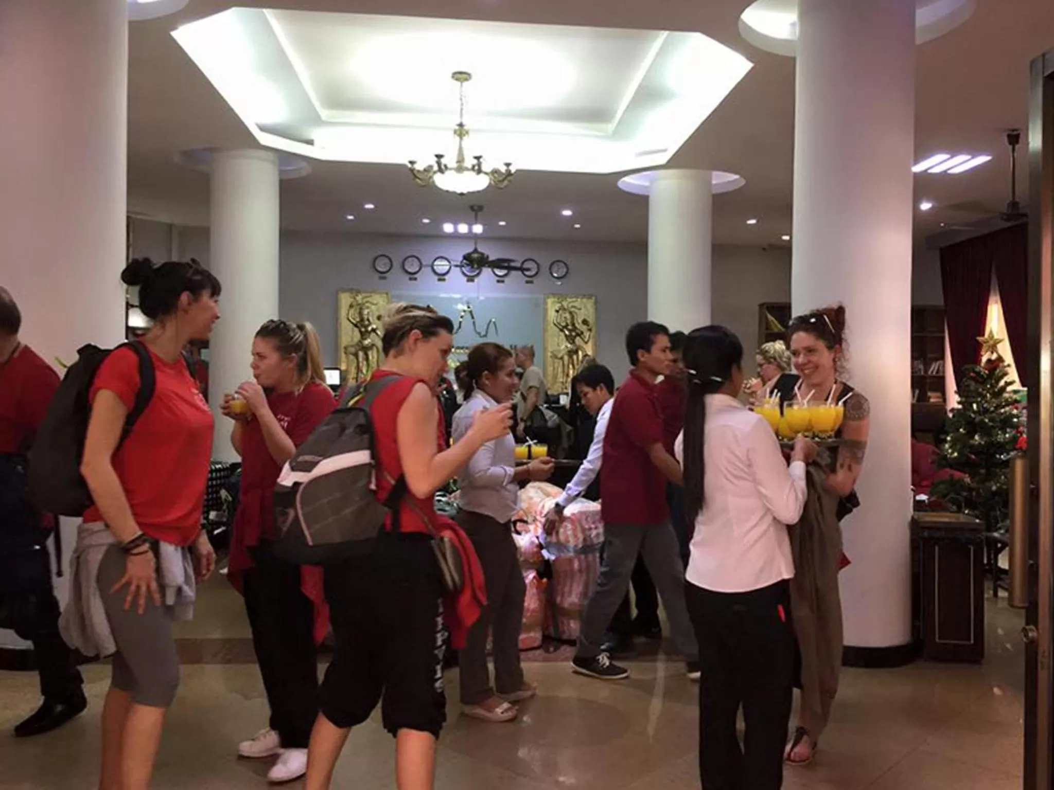 group of guests in Angkor International Hotel