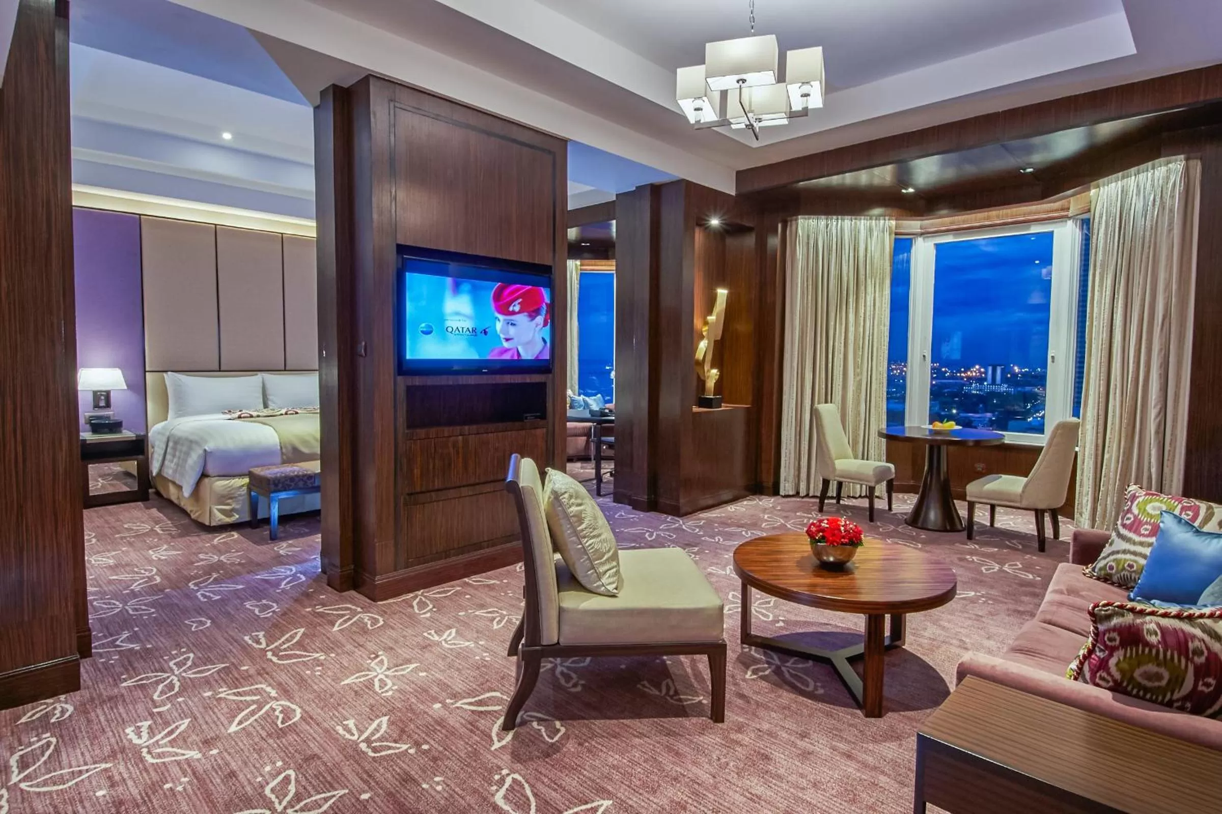 Night, Bed in Diamond Hotel Philippines