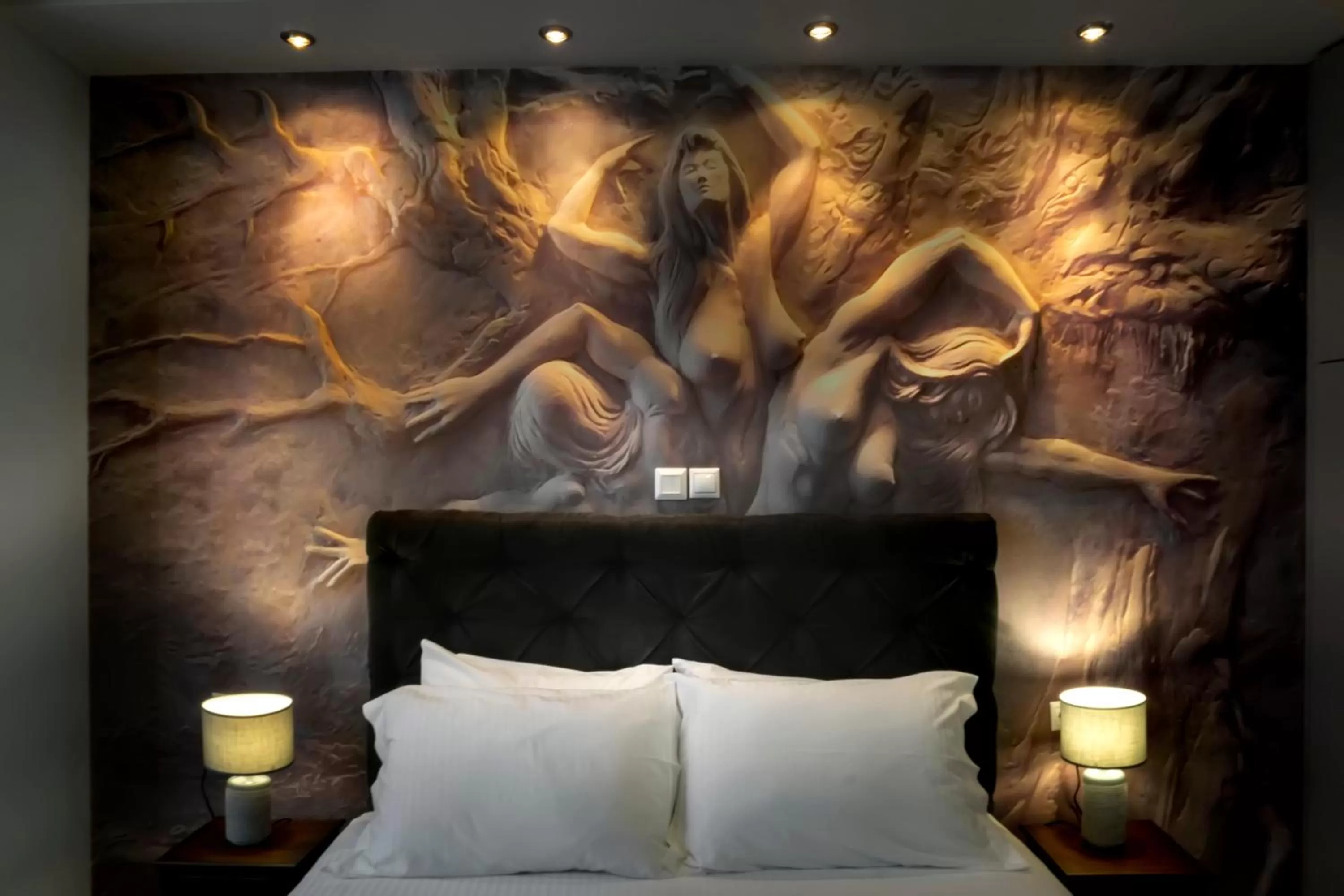 Bed in Pallada Athens boutique rooms & apartments