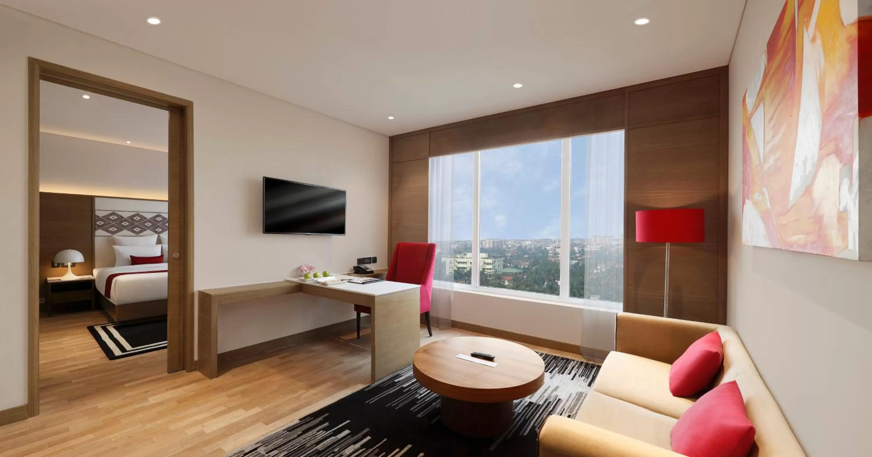 Communal lounge/ TV room, Bed in Novotel Guwahati GS Road