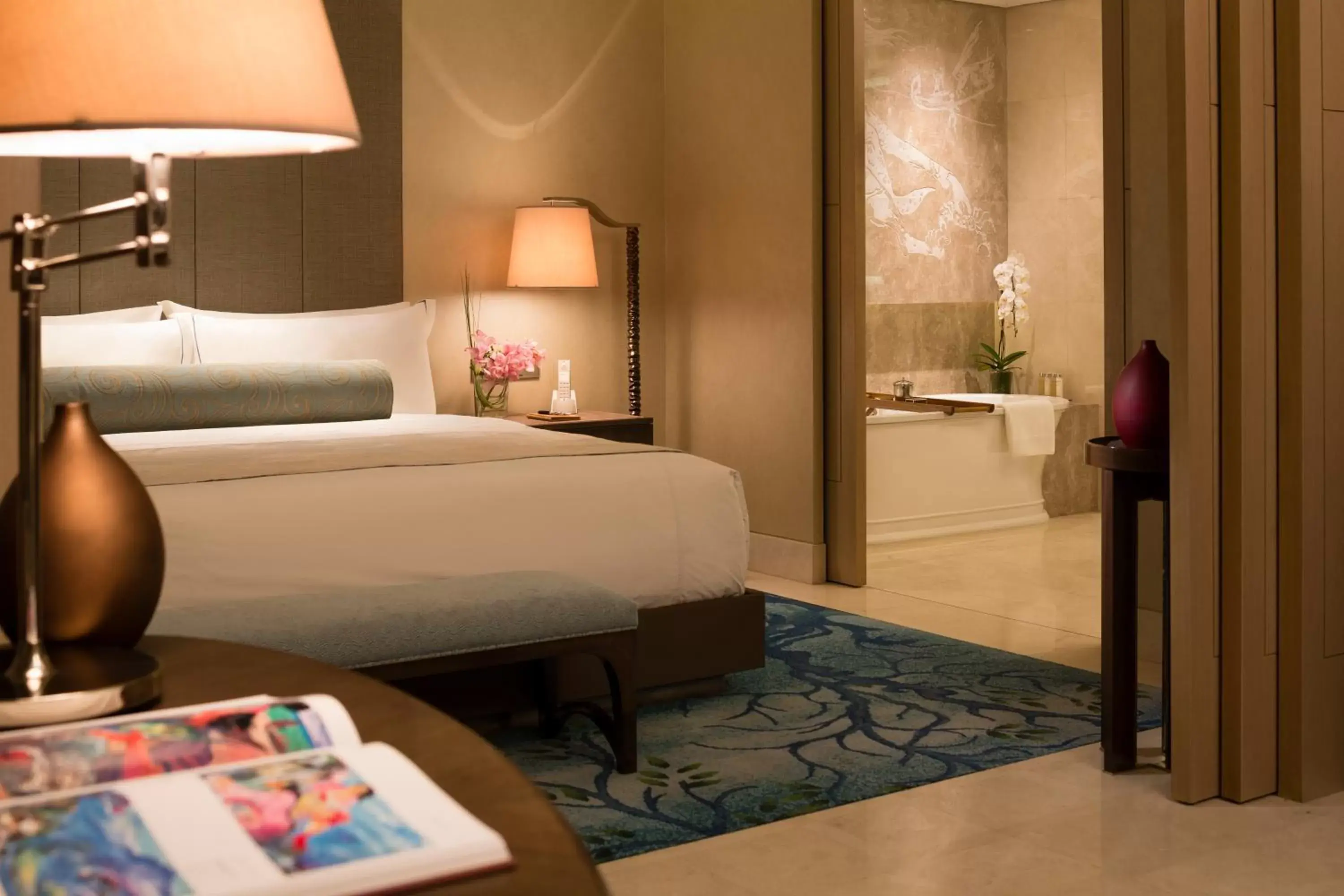 Bathroom, Bed in Raffles Jakarta